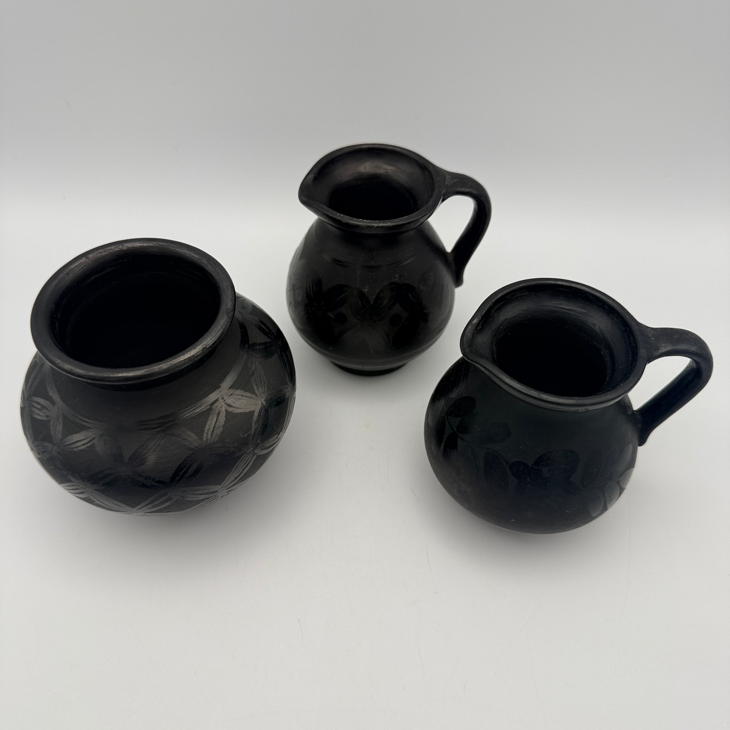 Istvan Fazekas Nadudvar Schwarzkeramik 3er Set Kruege Vase Ungarn Unikat 1999 István Fazekas