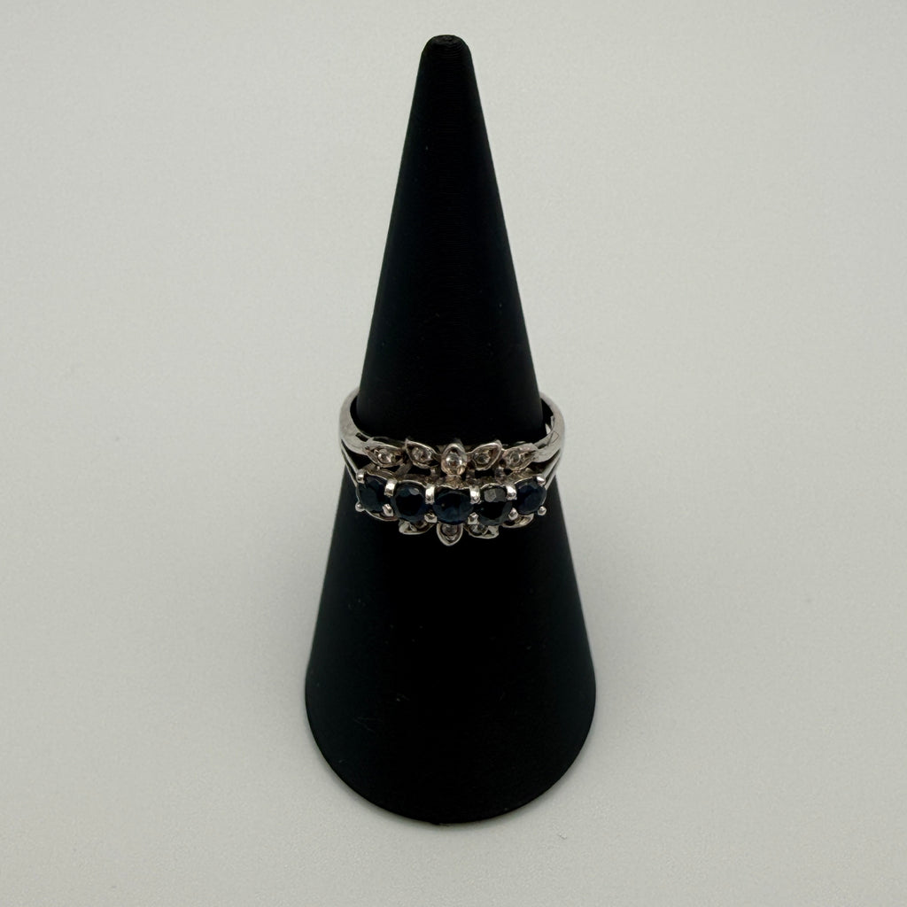 Silberring 925 Sterling Blau Gruene Steine Zirkonia Ring Gr 56 Vintage 1990 Showroom Ansbach