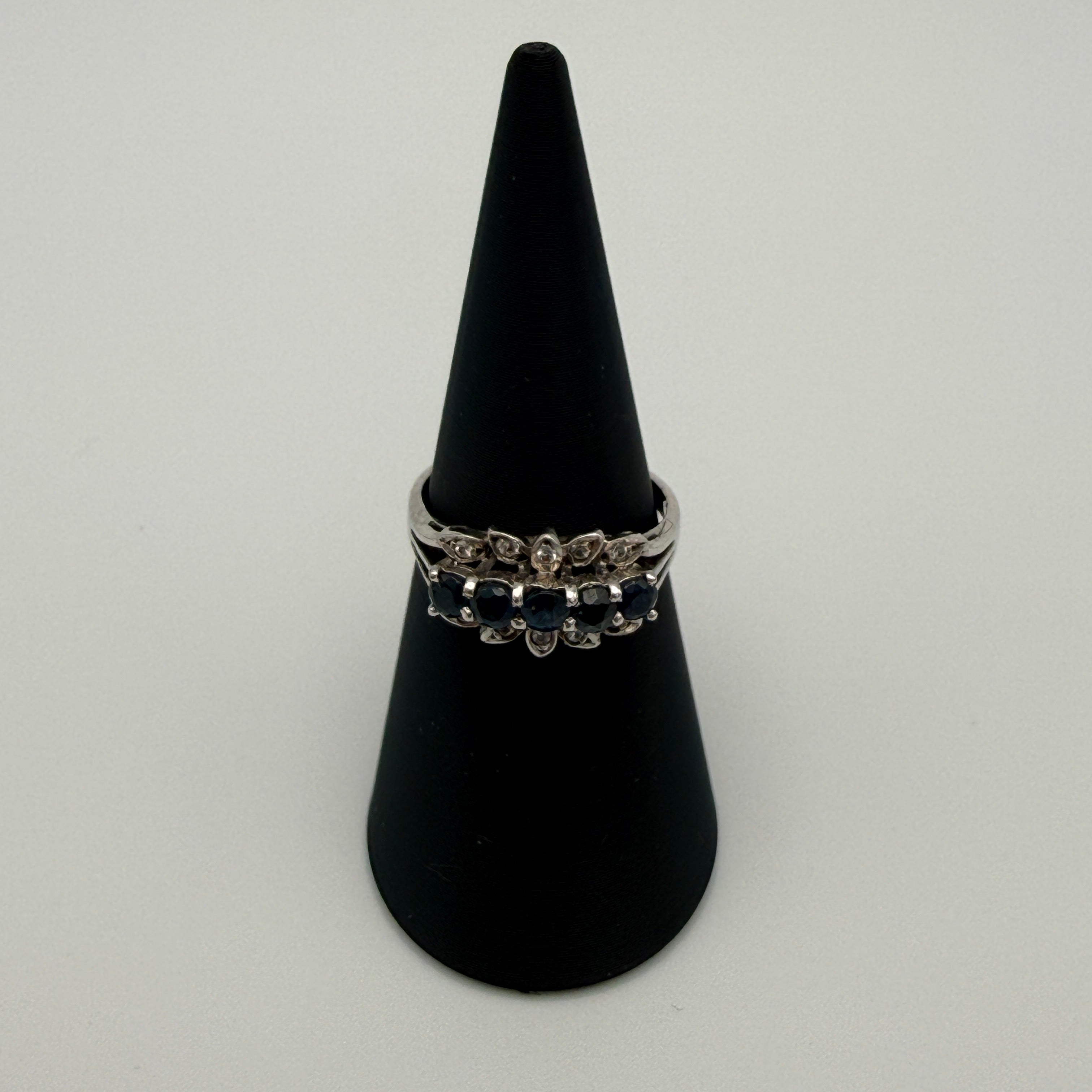 Silberring 925 Sterling Blau Gruene Steine Zirkonia Ring Gr 56 Vintage 1990 Showroom Ansbach