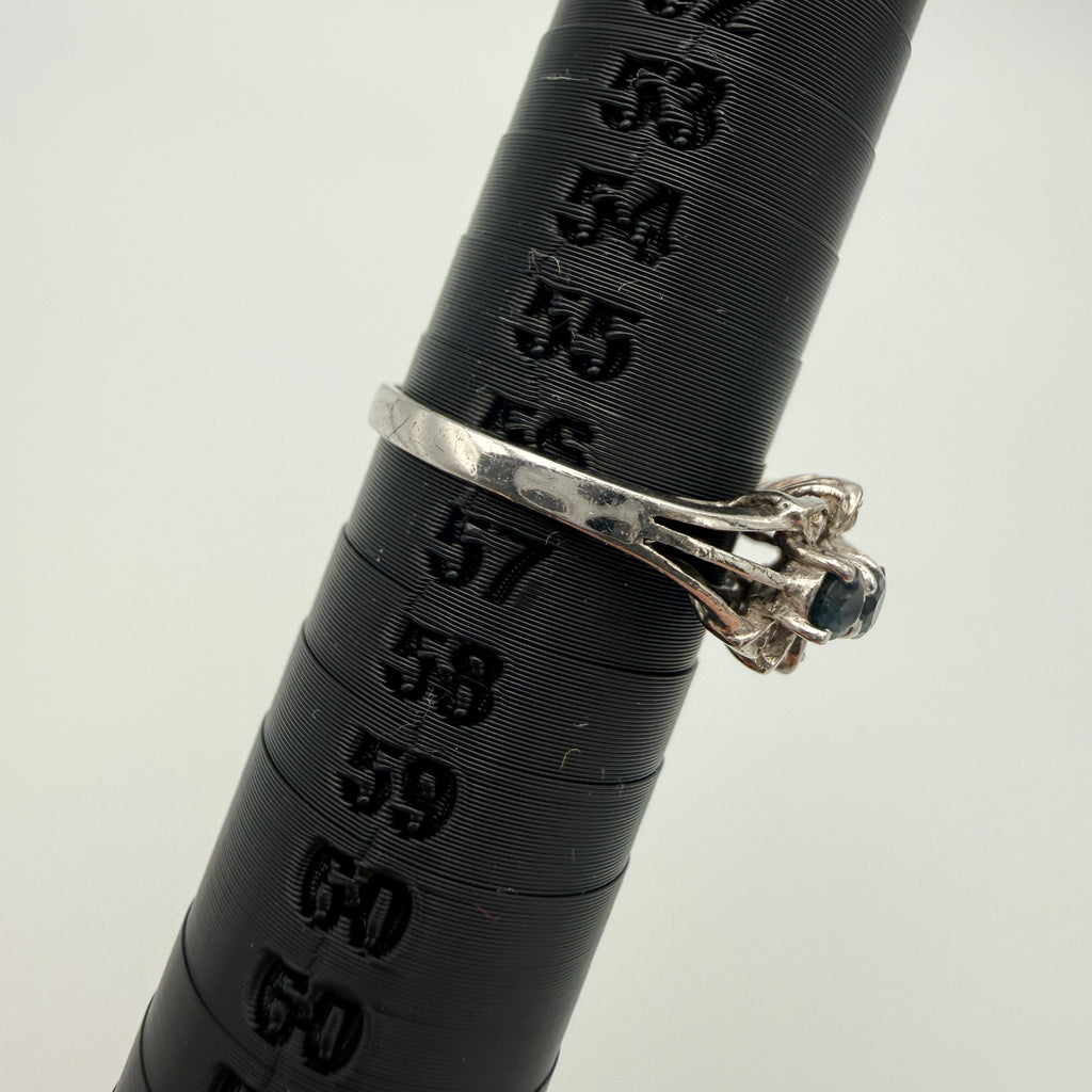 Silberring 925 Sterling Blau Gruene Steine Zirkonia Ring Gr 56 Vintage 1990 Showroom Ansbach