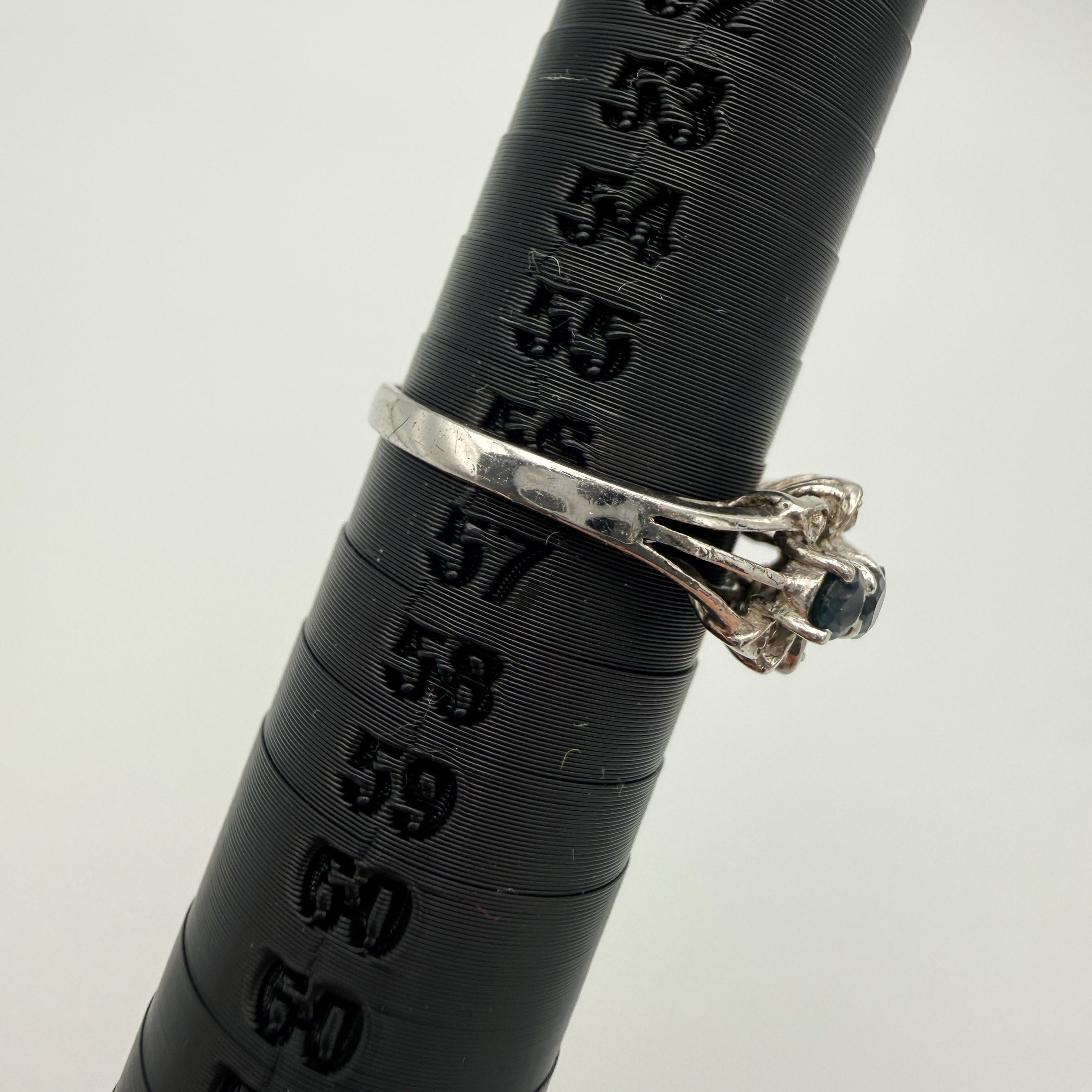 Silberring 925 Sterling Blau Gruene Steine Zirkonia Ring Gr 56 Vintage 1990 Showroom Ansbach