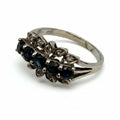 Silberring 925 Sterling Blau Gruene Steine Zirkonia Ring Gr 56 Vintage 1990 Showroom Ansbach