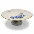 Hutschenreuther Chateau Bleu Tortenplatte mit Standfuss Dresden Gold 1980 Hutschenreuther