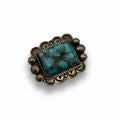 Eddie Secatero Navajo Sterling Silber Türkis Brosche Vintage 20. Jh. Eddie Secatero