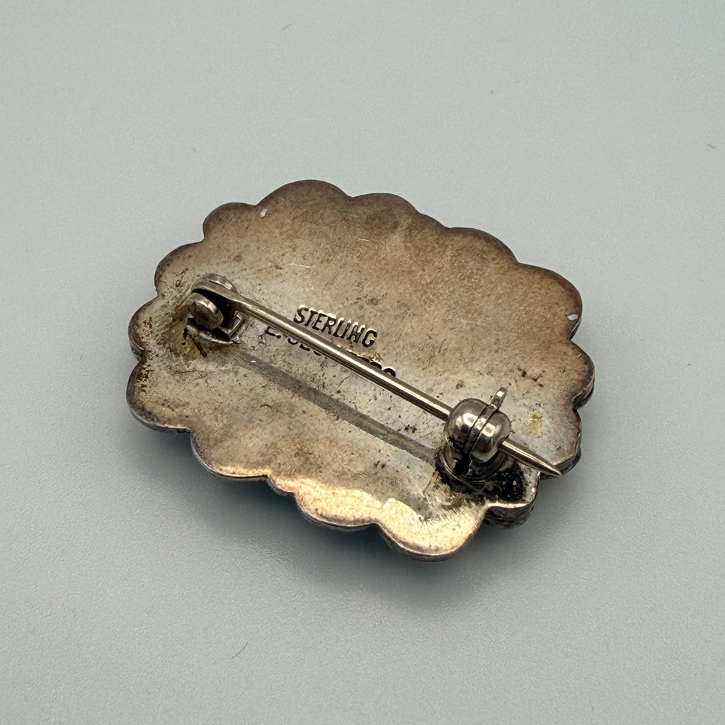 Eddie Secatero Navajo Sterling Silber Türkis Brosche Vintage 20. Jh. Eddie Secatero