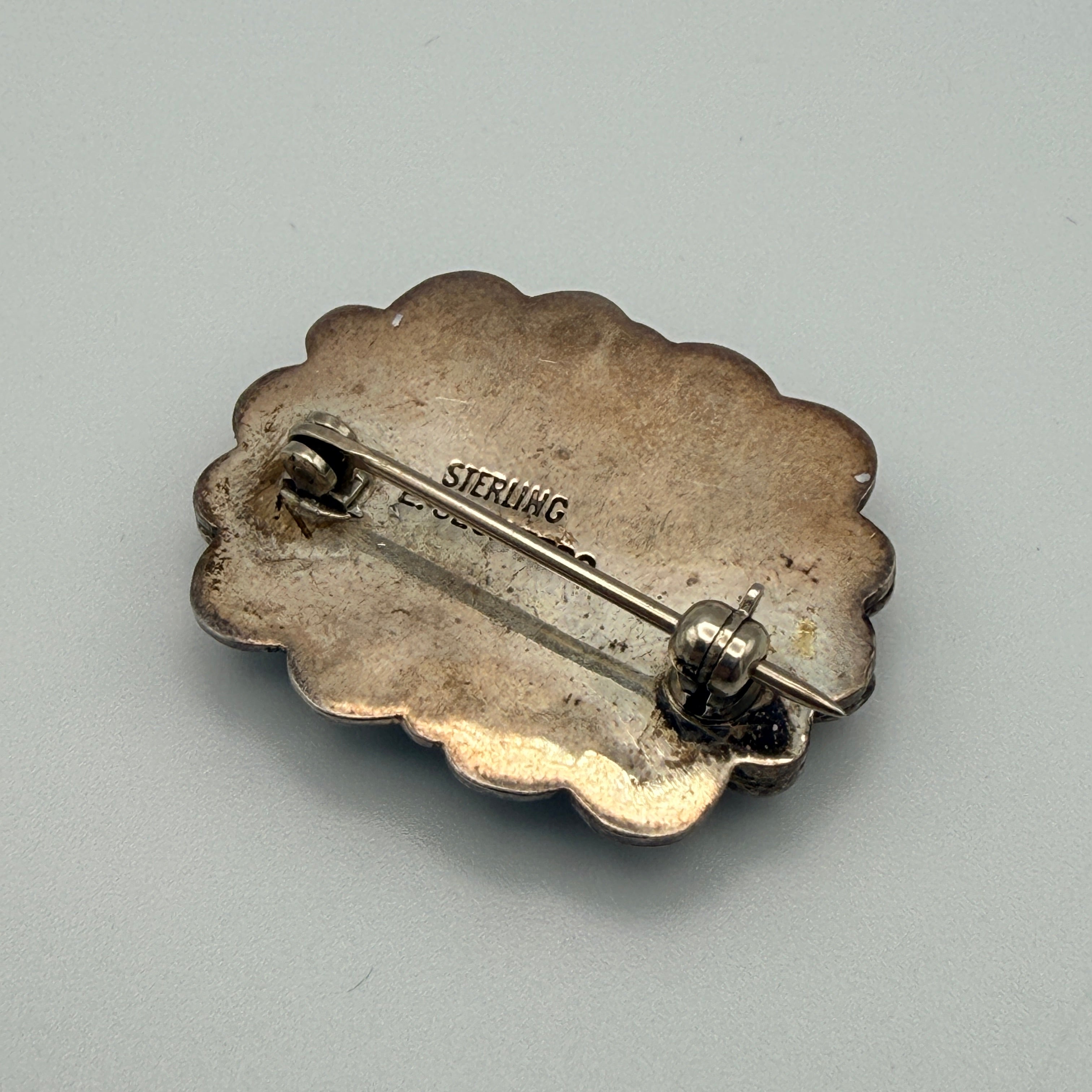 Eddie Secatero Navajo Sterling Silber Türkis Brosche Vintage 20. Jh. Eddie Secatero