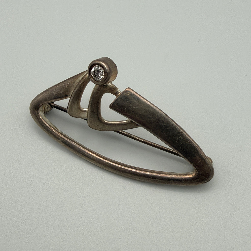 TEKA Theodor Klotz 925 Silber Brosche Modernist ca. 1960/70er Jahre TEKA Theodor Klotz