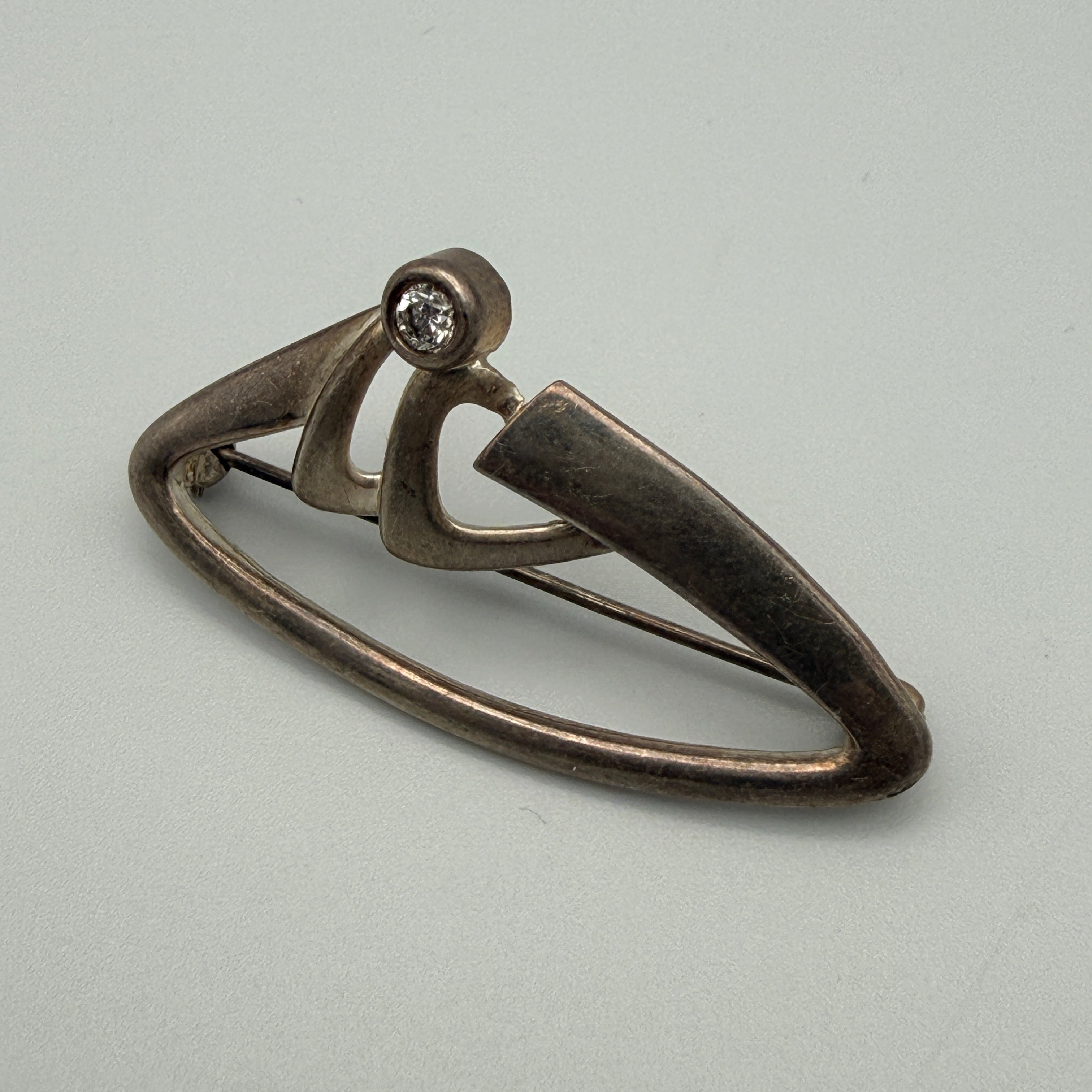 TEKA Theodor Klotz 925 Silber Brosche Modernist ca. 1960/70er Jahre TEKA Theodor Klotz