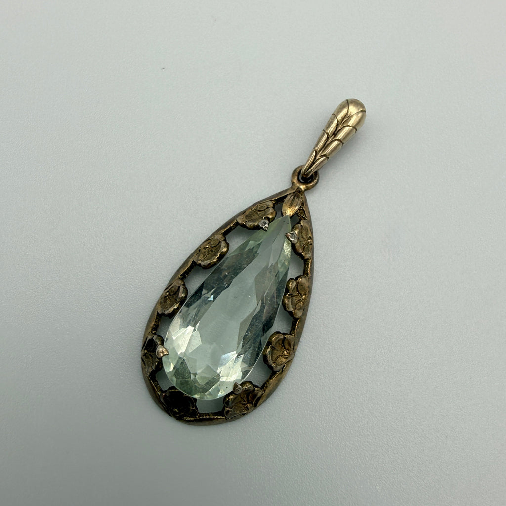 Vintage Anhänger 835 Silber transparenter Stein ca. 1930er–1950er Jahre Showroom Ansbach