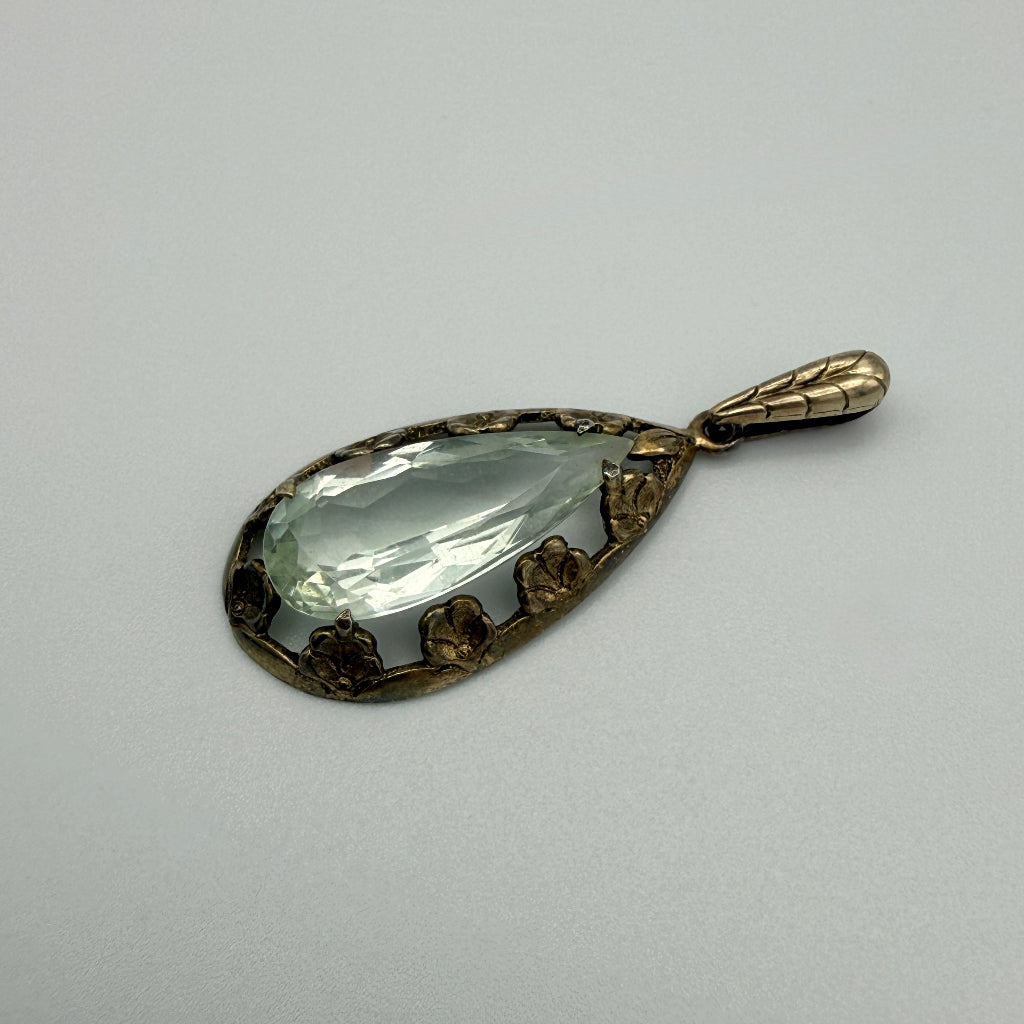 Vintage Anhänger 835 Silber transparenter Stein ca. 1930er–1950er Jahre Showroom Ansbach