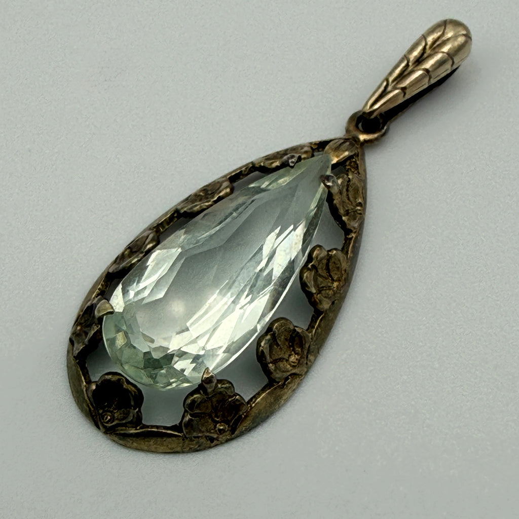 Vintage Anhänger 835 Silber transparenter Stein ca. 1930er–1950er Jahre Showroom Ansbach