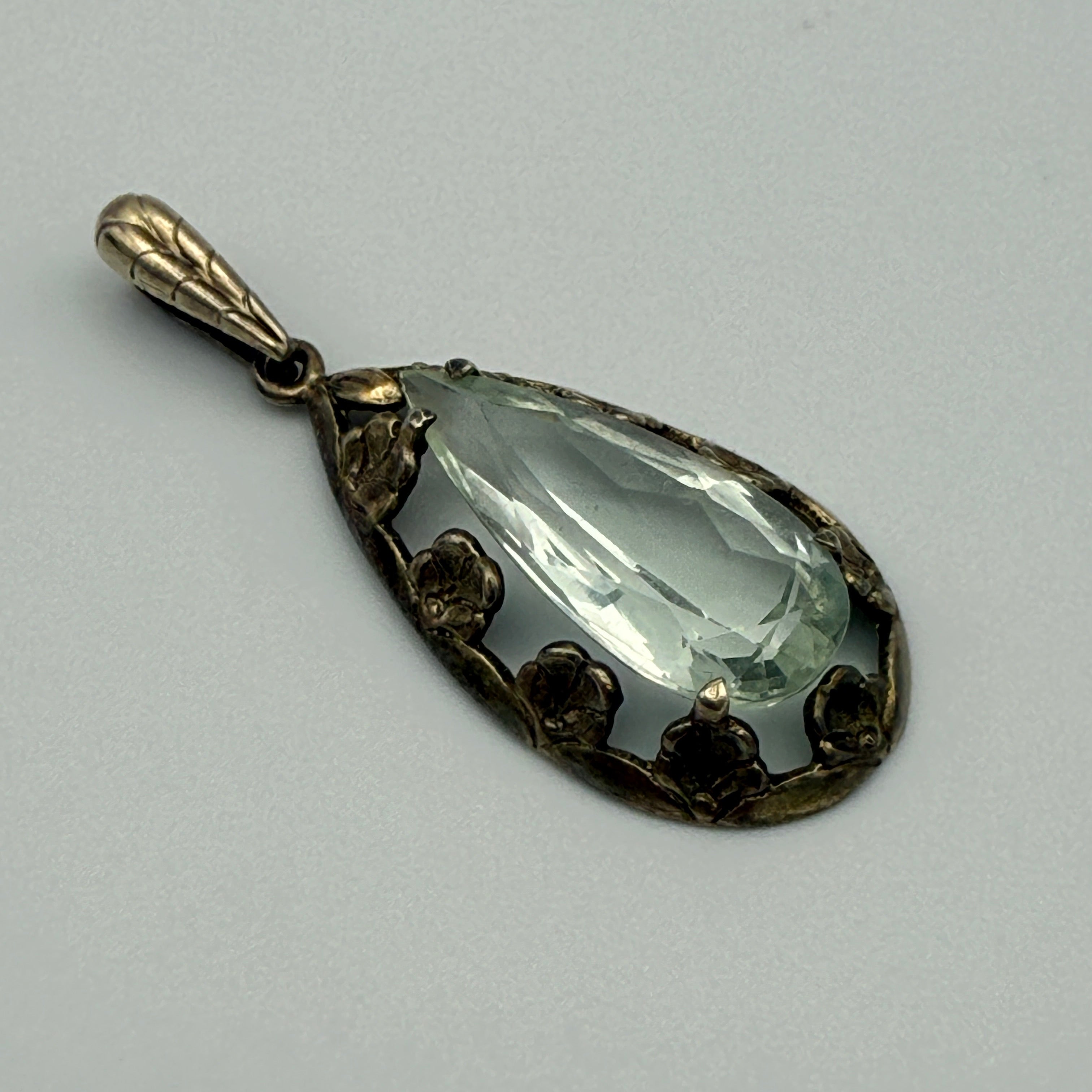 Vintage Anhänger 835 Silber transparenter Stein ca. 1930er–1950er Jahre Showroom Ansbach
