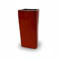 Mid Century Keramikvase Rot Rechteckig ca. 1960er–1970er Jahre Showroom Ansbach