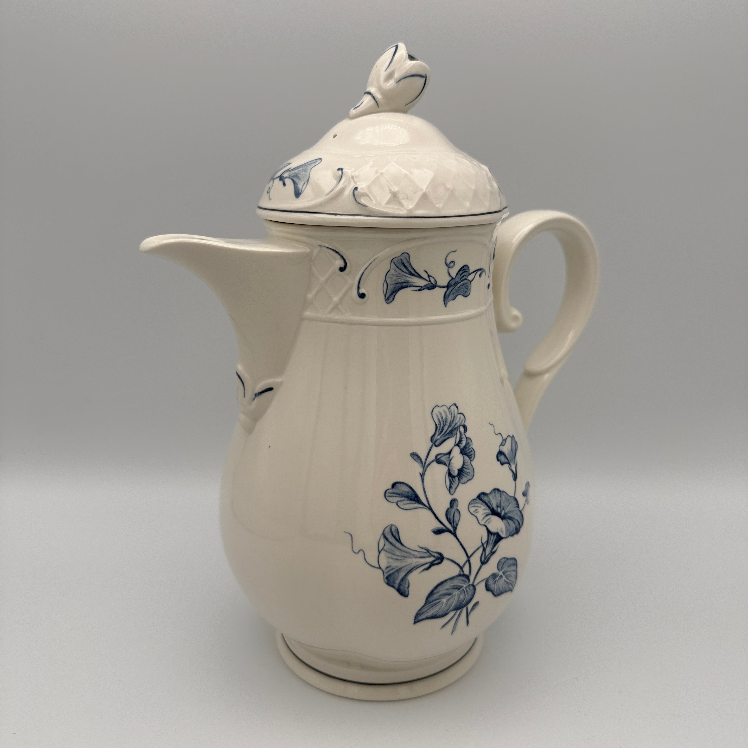 Villeroy & Boch Val Bleu Kaffeekanne Vitro Porzellan ca. 1980er–1990er Villeroy & Boch