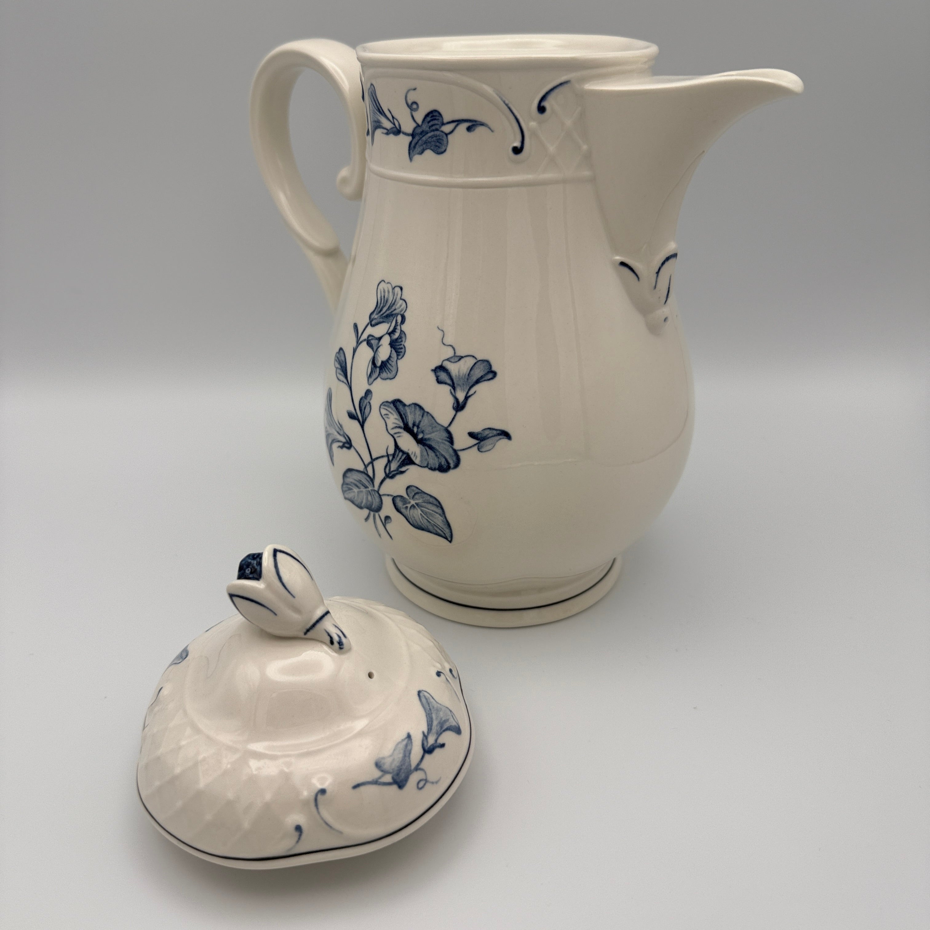 Villeroy & Boch Val Bleu Kaffeekanne Vitro Porzellan ca. 1980er–1990er Villeroy & Boch