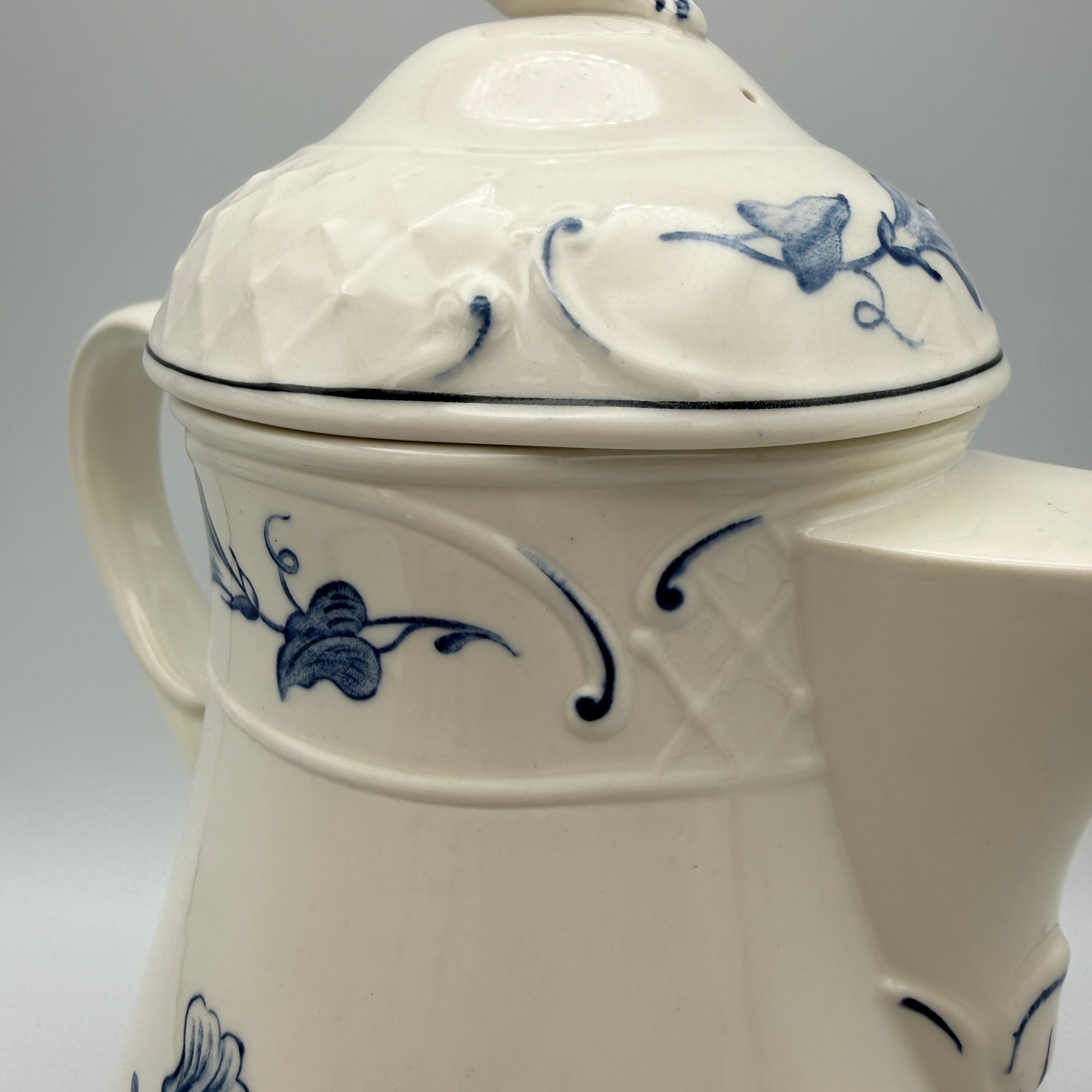 Villeroy & Boch Val Bleu Kaffeekanne Vitro Porzellan ca. 1980er–1990er Villeroy & Boch