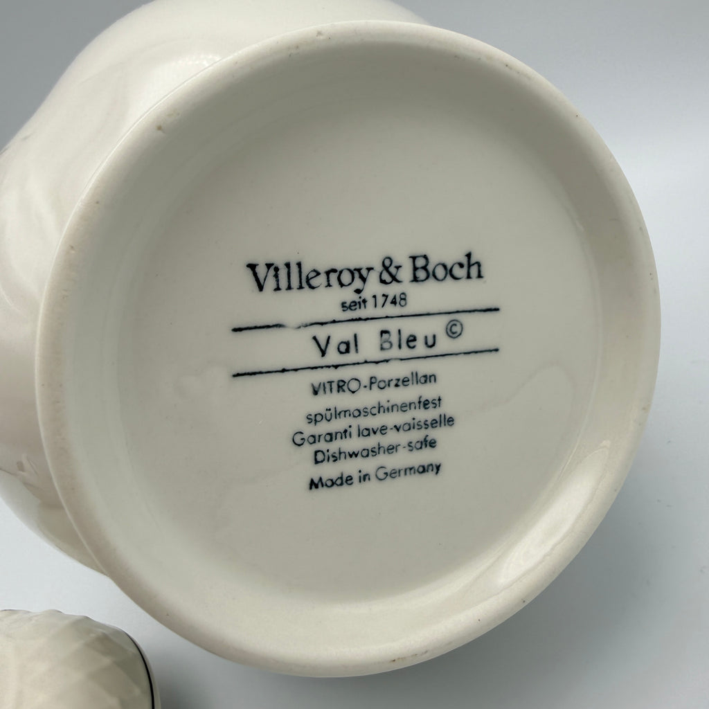 Villeroy & Boch Val Bleu Kaffeekanne Vitro Porzellan ca. 1980er–1990er Villeroy & Boch