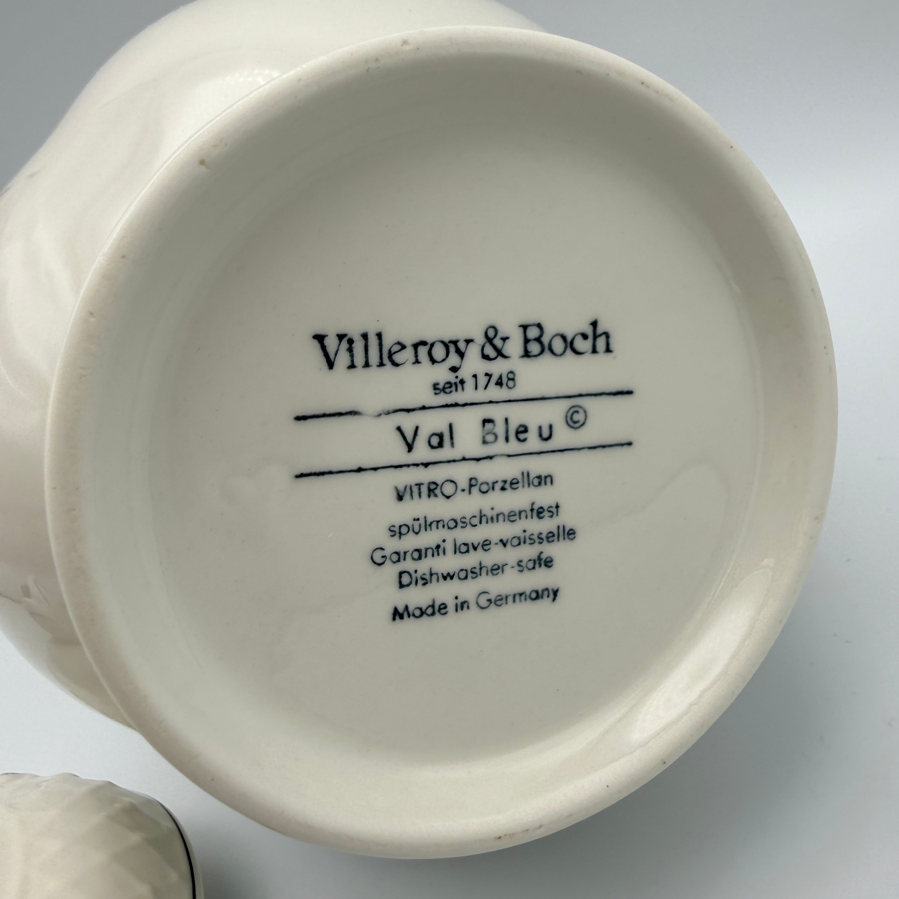 Villeroy & Boch Val Bleu Kaffeekanne Vitro Porzellan ca. 1980er–1990er Villeroy & Boch