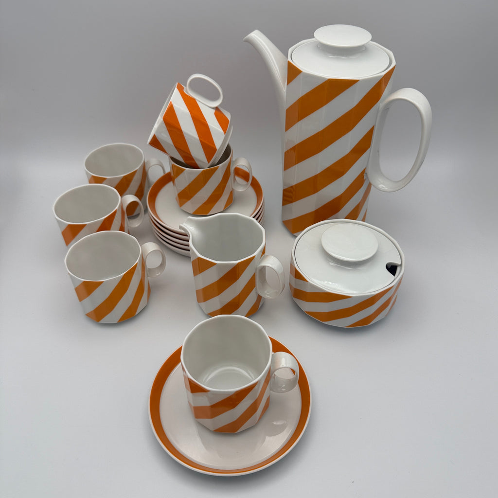 Rosenthal Polygon Tapio Wirkkala Mokkaservice 15-tlg. Orange 1970er Rosenthal