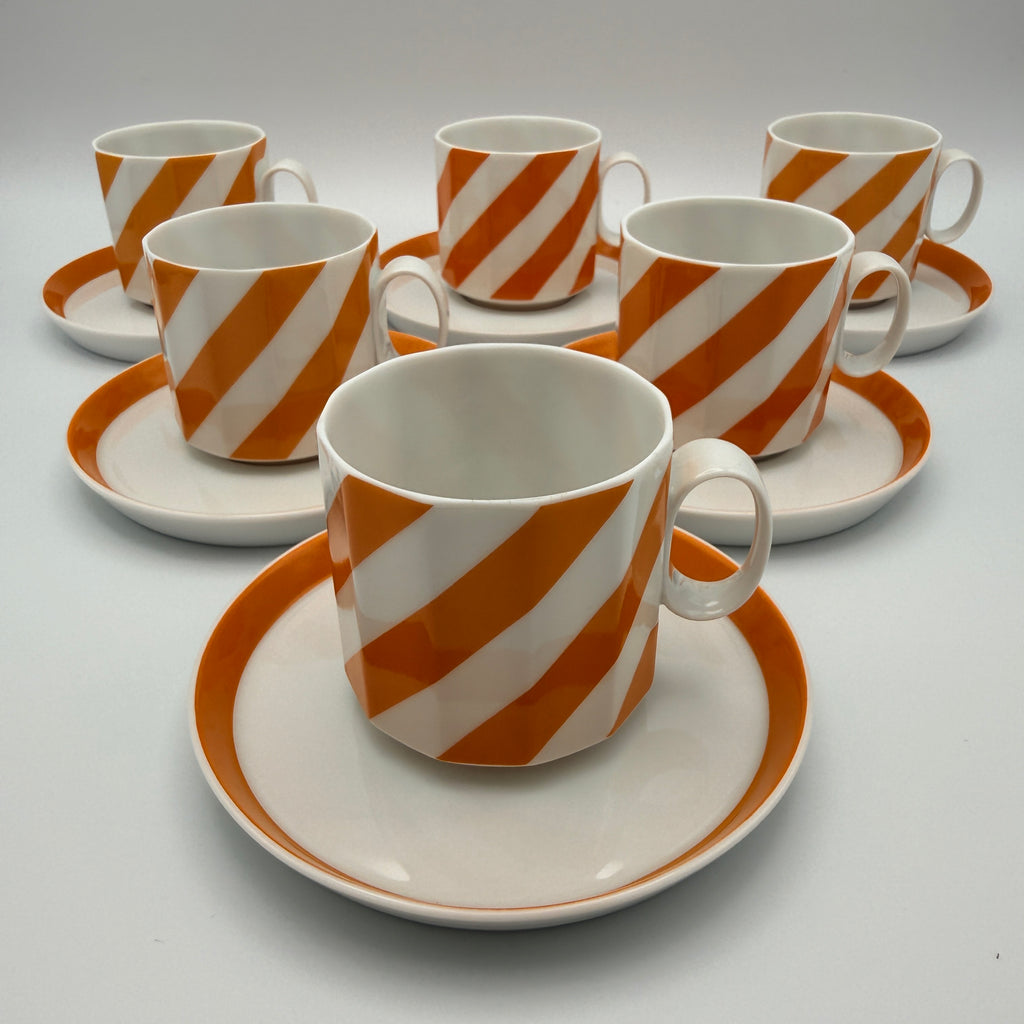 Rosenthal Polygon Tapio Wirkkala Mokkaservice 15-tlg. Orange 1970er Rosenthal