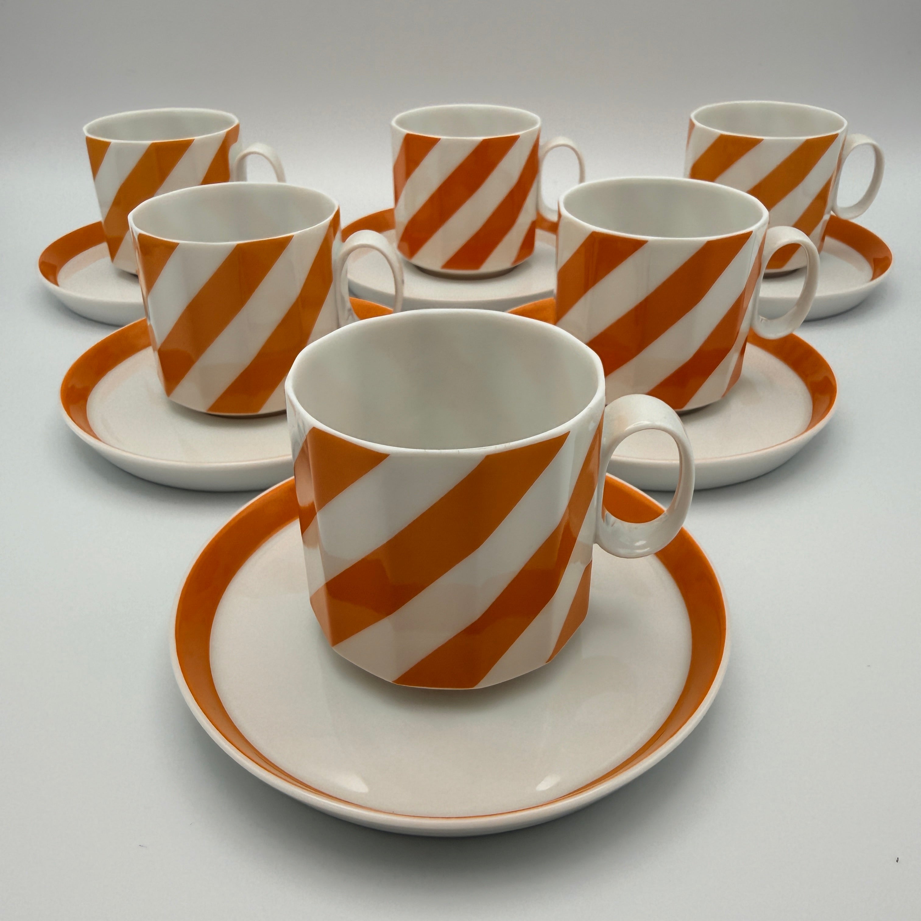 Rosenthal Polygon Tapio Wirkkala Mokkaservice 15-tlg. Orange 1970er Rosenthal