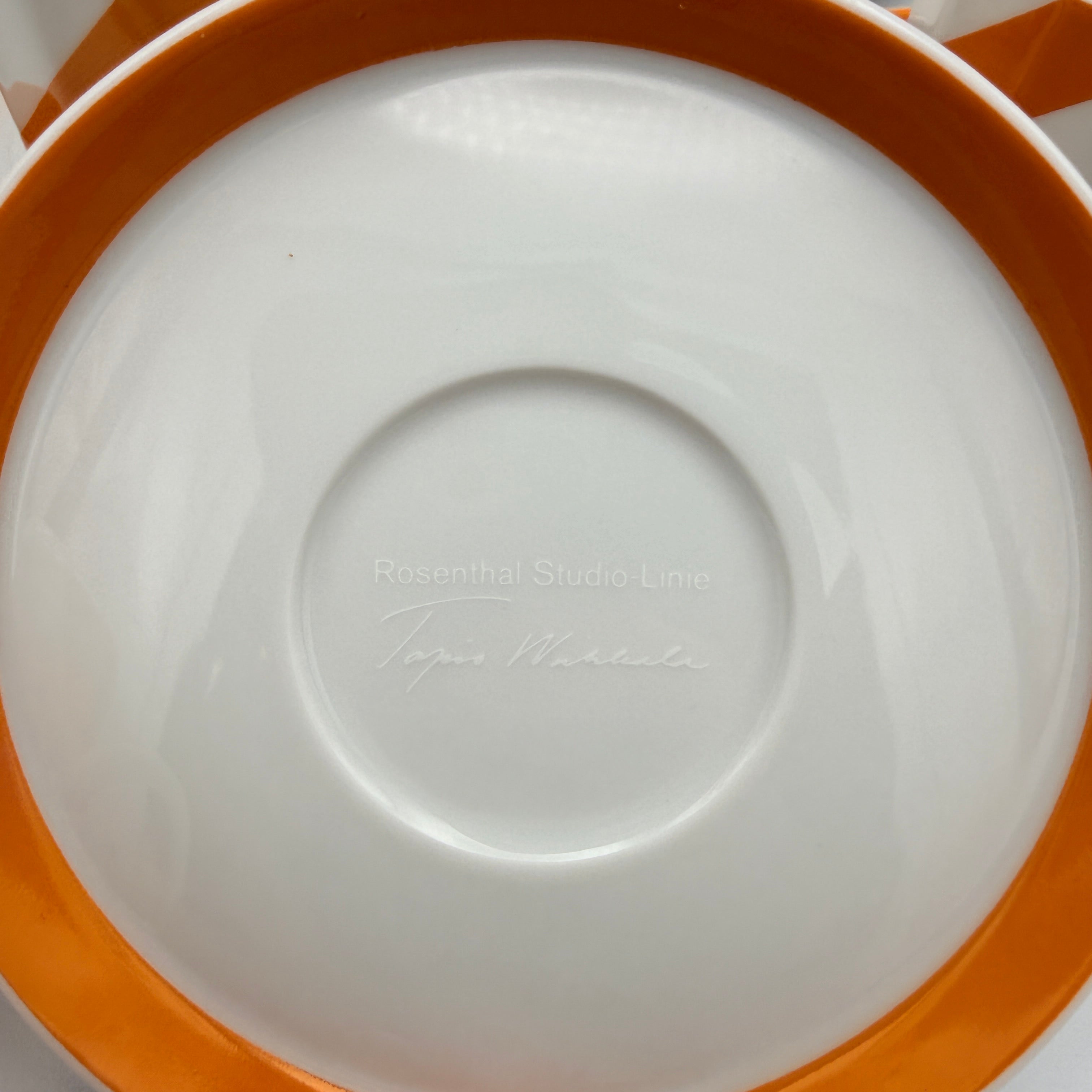 Rosenthal Polygon Tapio Wirkkala Mokkaservice 15-tlg. Orange 1970er Rosenthal