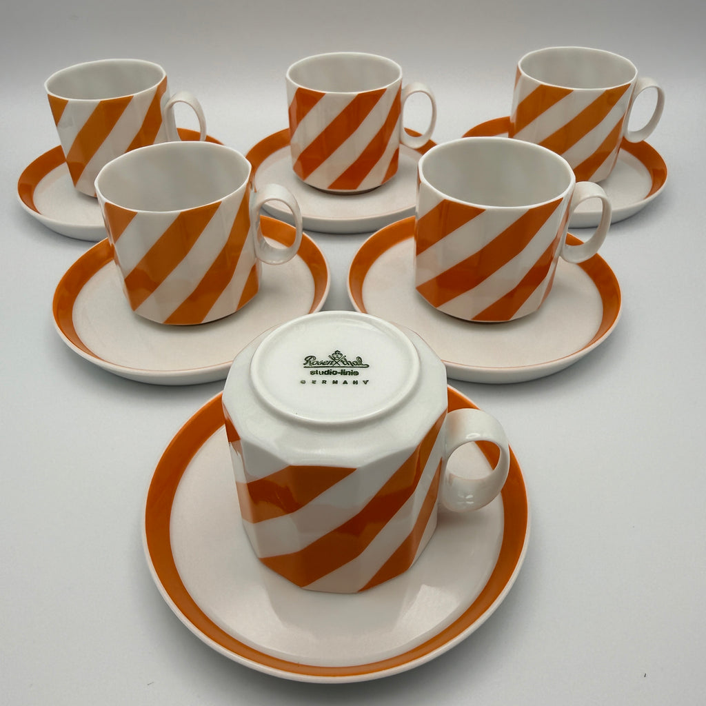 Rosenthal Polygon Tapio Wirkkala Mokkaservice 15-tlg. Orange 1970er Rosenthal