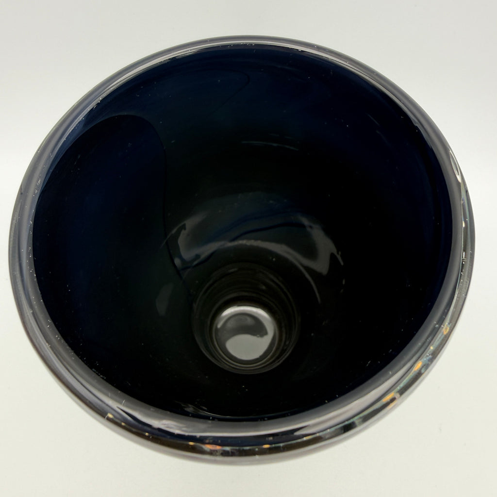 Eisch Frauenau Studioglas Vase Pfauenauge signiert 1970er/80er Glashütte Eisch