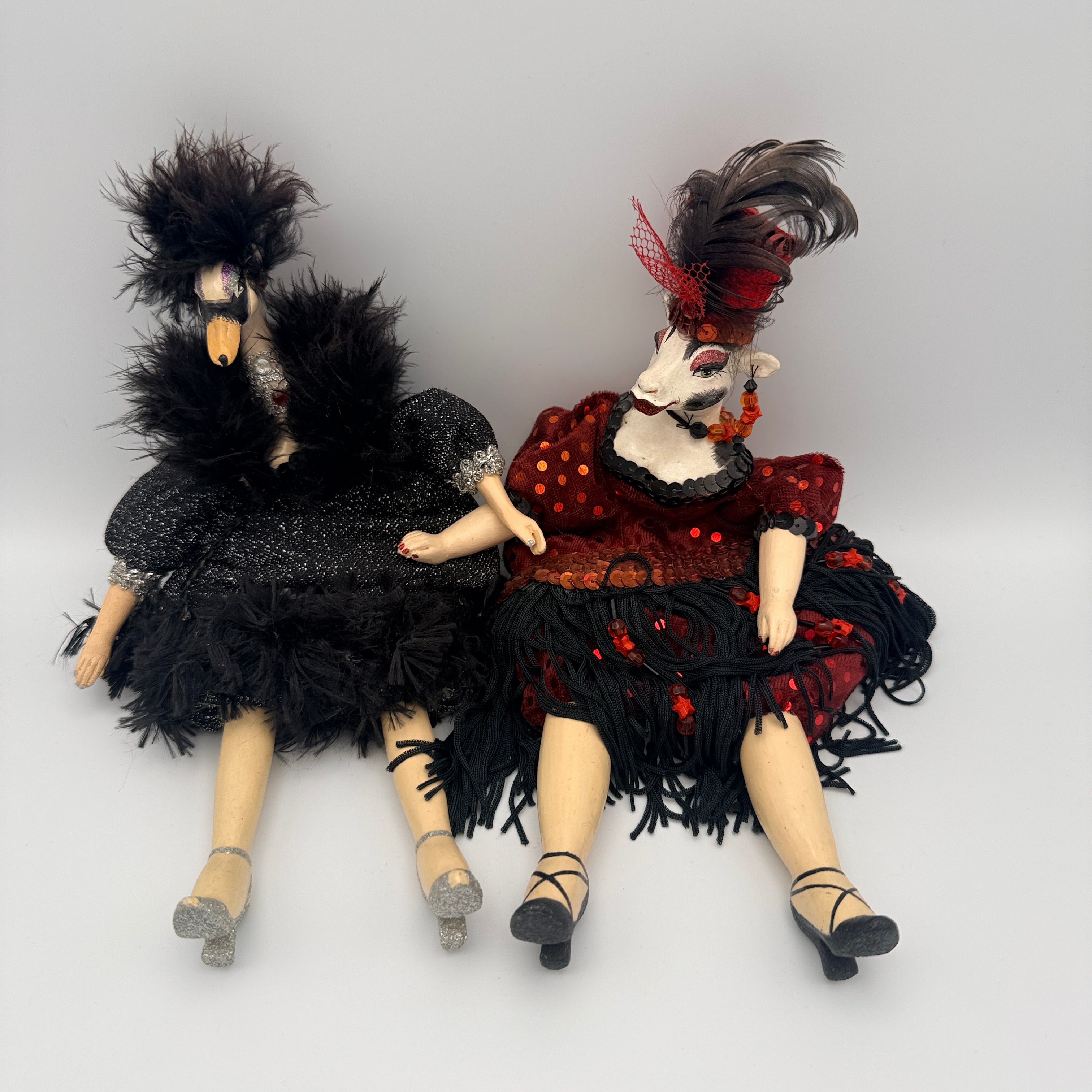 Wayne M. Kleski 2 Art Dolls Showgirls Tierfiguren 1990er/2000er Wayne M. Kleski