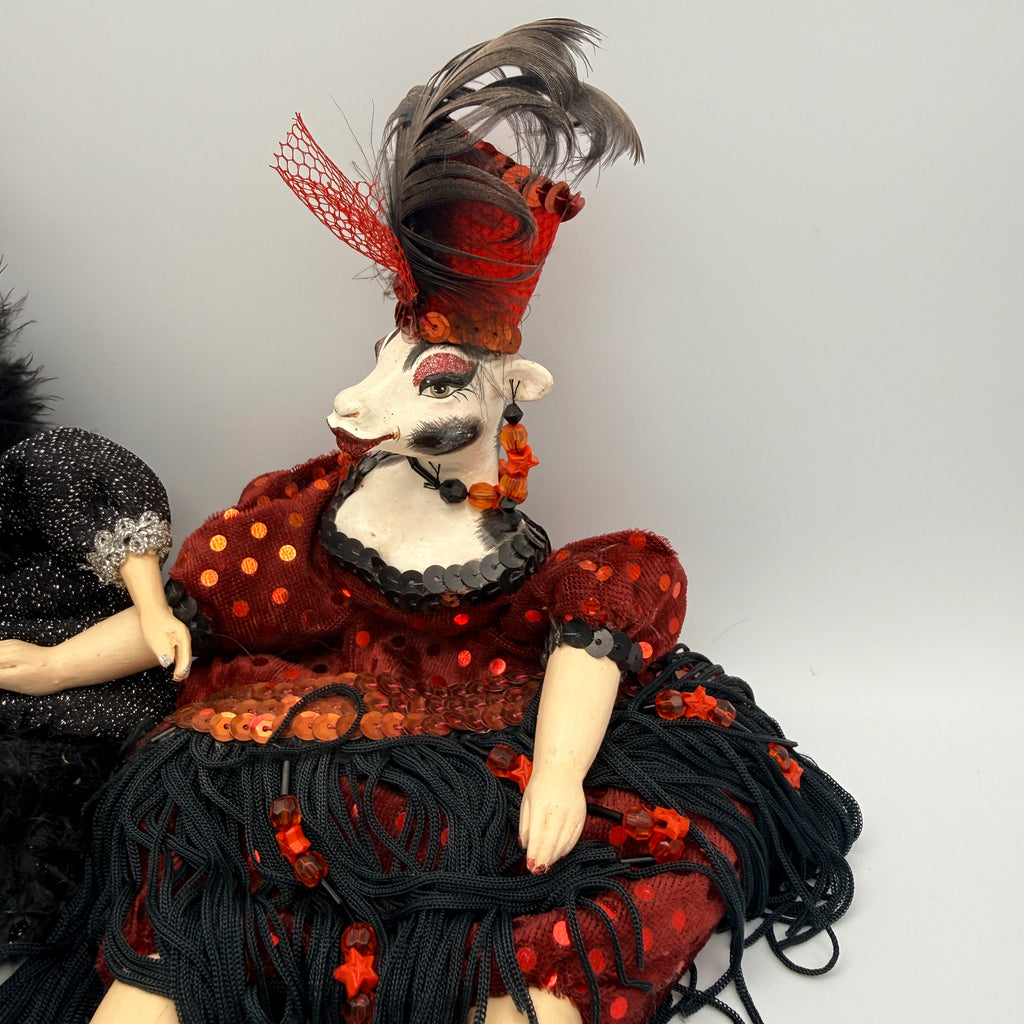Wayne M. Kleski 2 Art Dolls Showgirls Tierfiguren 1990er/2000er Wayne M. Kleski