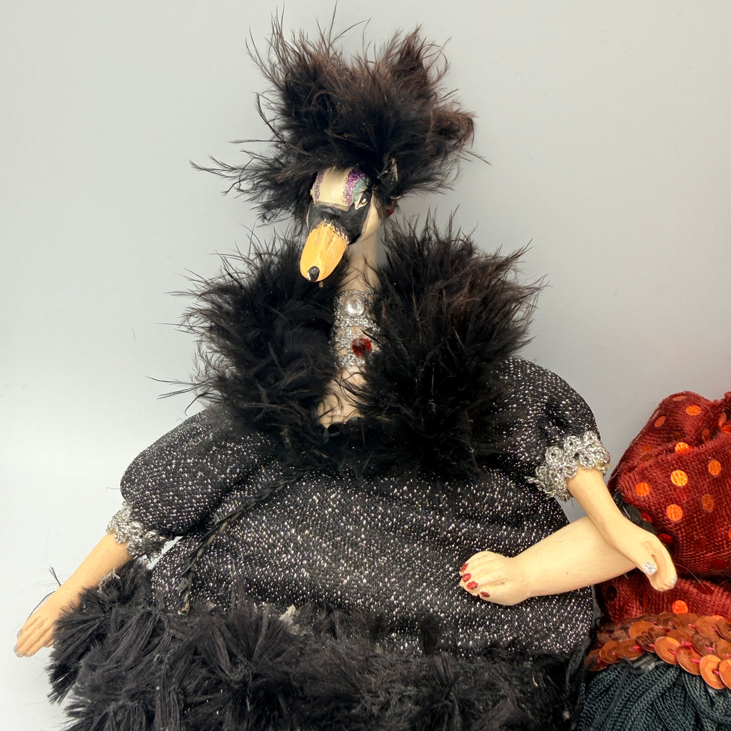 Wayne M. Kleski 2 Art Dolls Showgirls Tierfiguren 1990er/2000er Wayne M. Kleski