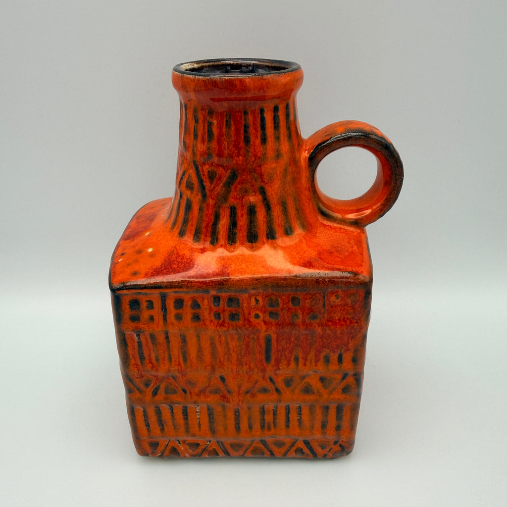 Bay Keramik Bodo Mans Vase 71-17 Orange West Germany 1960er Jahre Bay Keramik