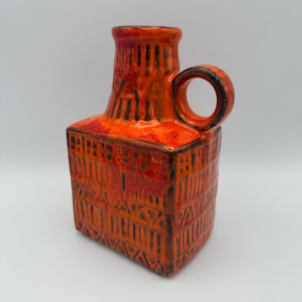 Bay Keramik Bodo Mans Vase 71-17 Orange West Germany 1960er Jahre Bay Keramik