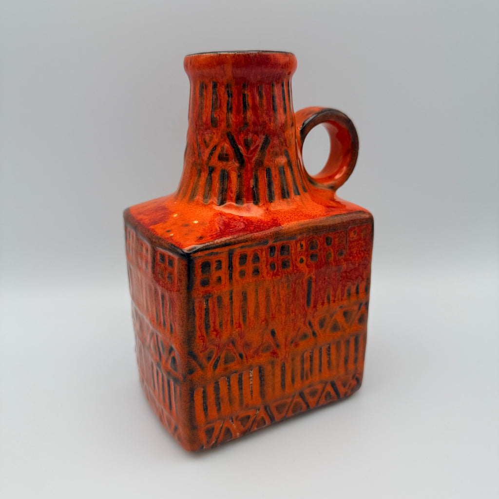 Bay Keramik Bodo Mans Vase 71-17 Orange West Germany 1960er Jahre Bay Keramik