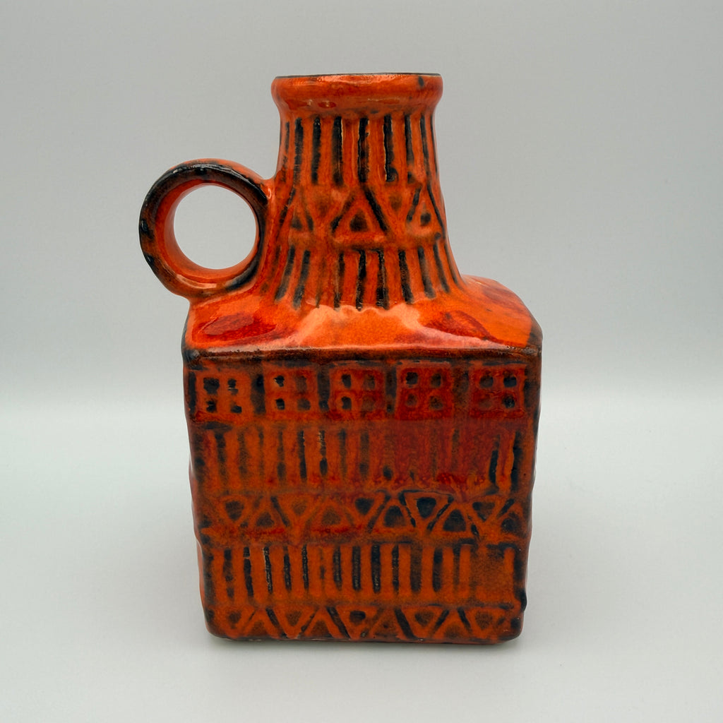 Bay Keramik Bodo Mans Vase 71-17 Orange West Germany 1960er Jahre Bay Keramik