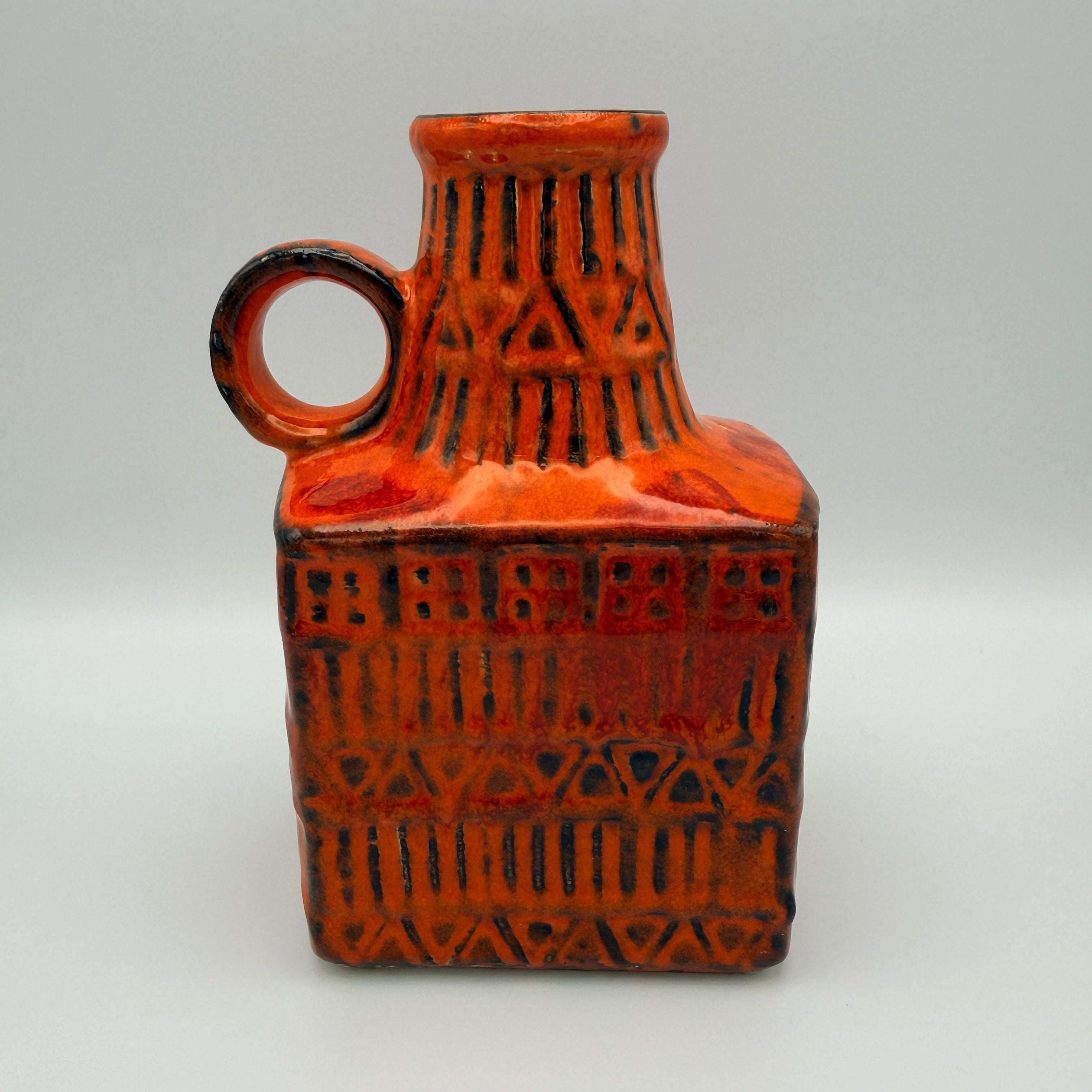 Bay Keramik Bodo Mans Vase 71-17 Orange West Germany 1960er Jahre Bay Keramik