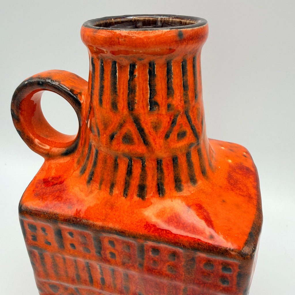 Bay Keramik Bodo Mans Vase 71-17 Orange West Germany 1960er Jahre Bay Keramik