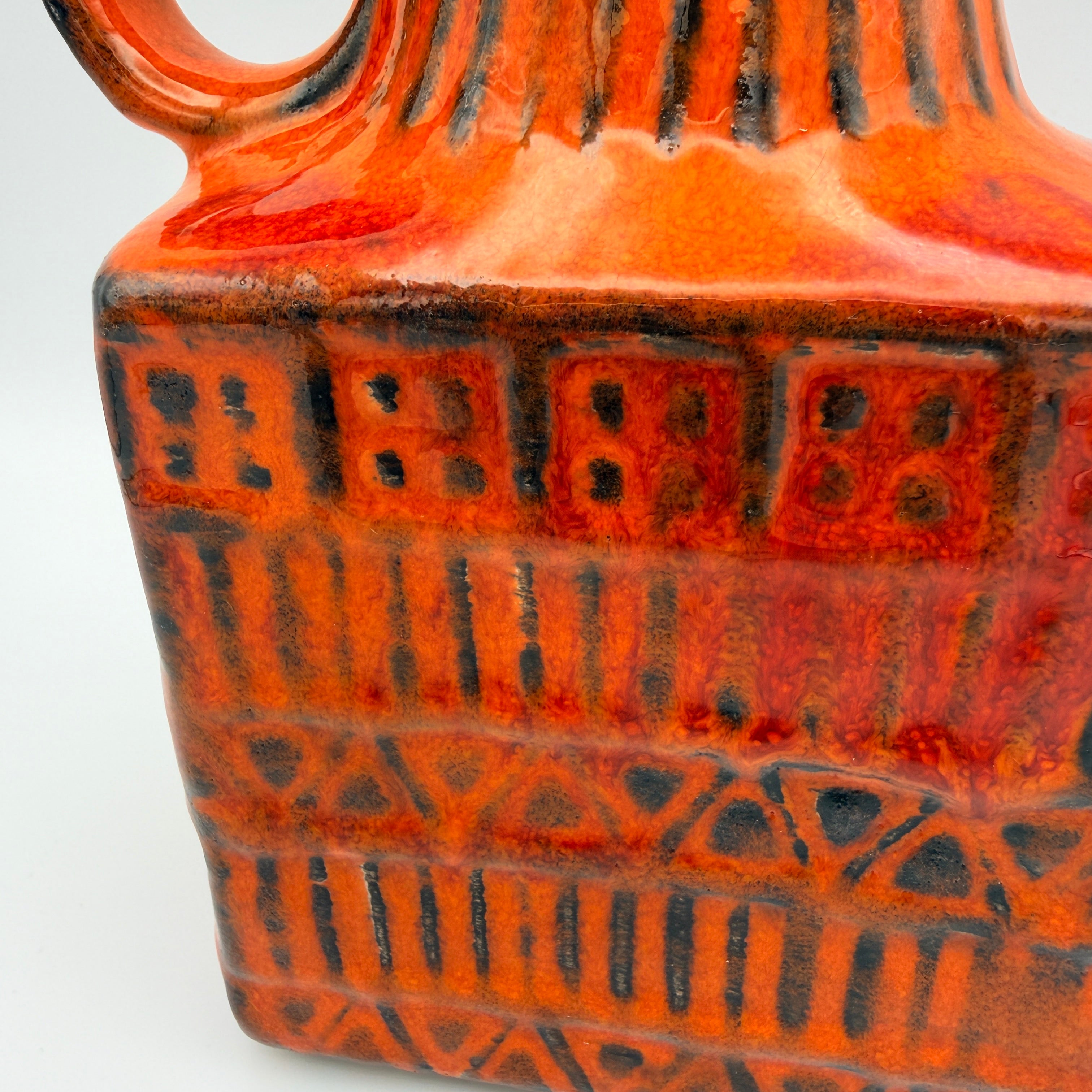 Bay Keramik Bodo Mans Vase 71-17 Orange West Germany 1960er Jahre Bay Keramik
