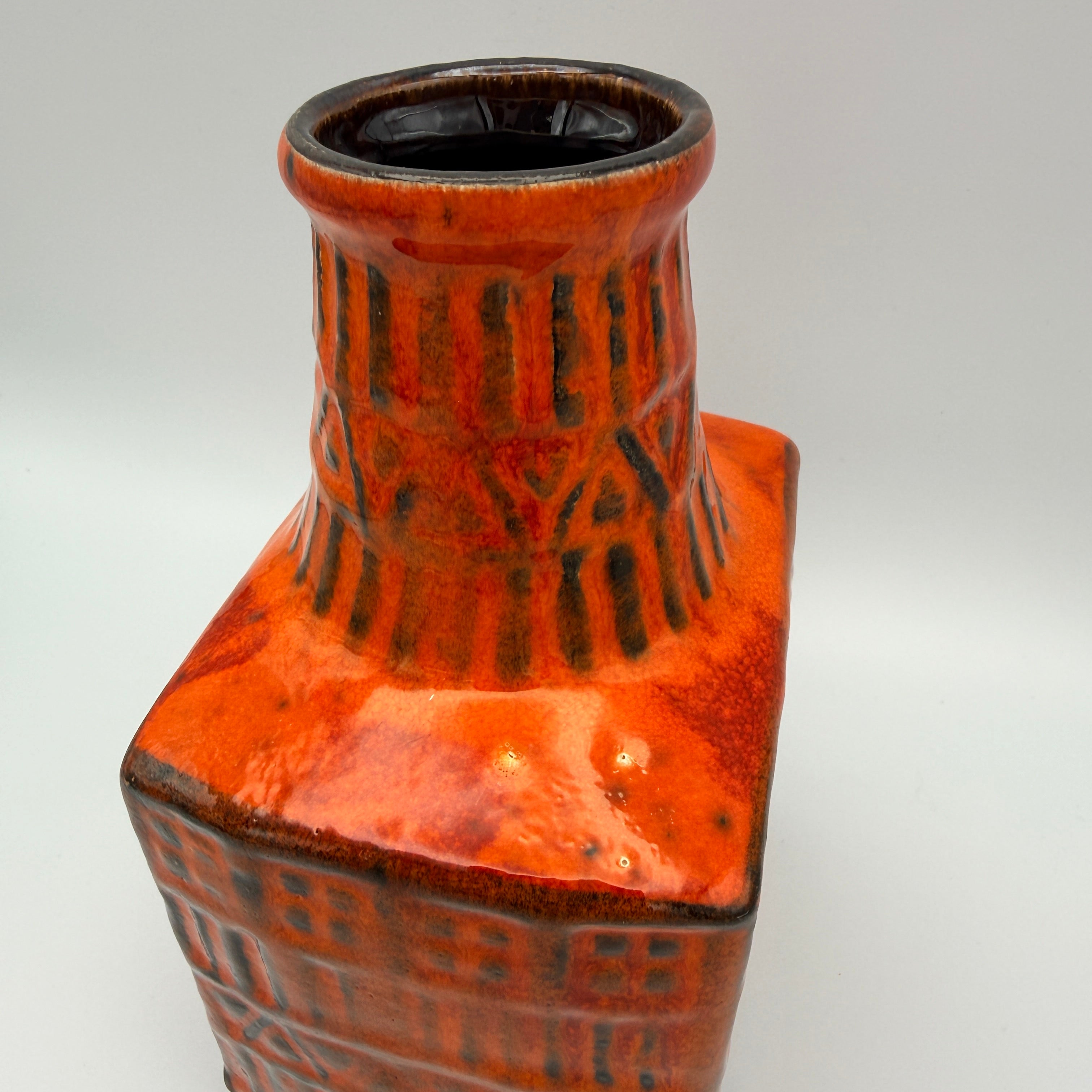 Bay Keramik Bodo Mans Vase 71-17 Orange West Germany 1960er Jahre Bay Keramik