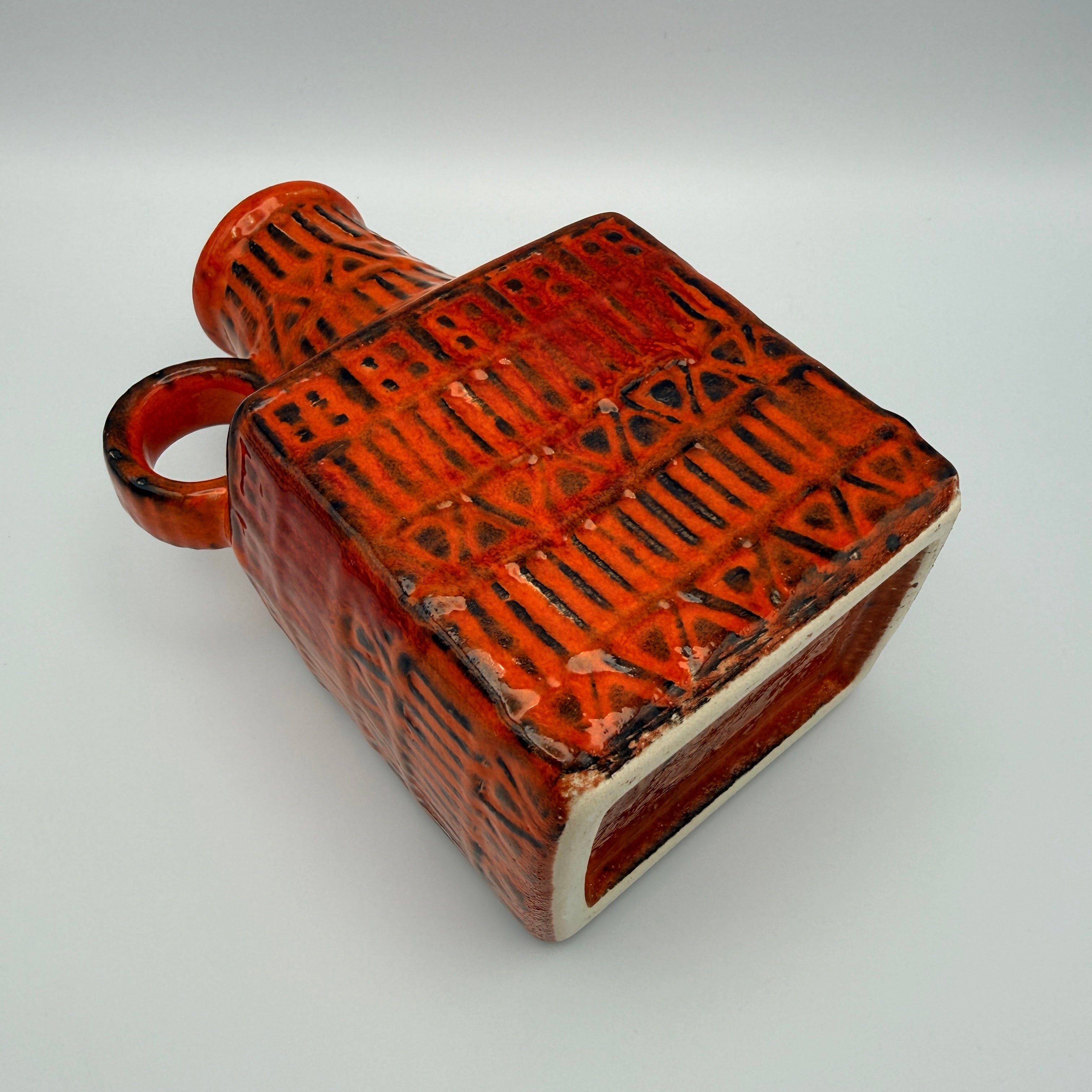 Bay Keramik Bodo Mans Vase 71-17 Orange West Germany 1960er Jahre Bay Keramik