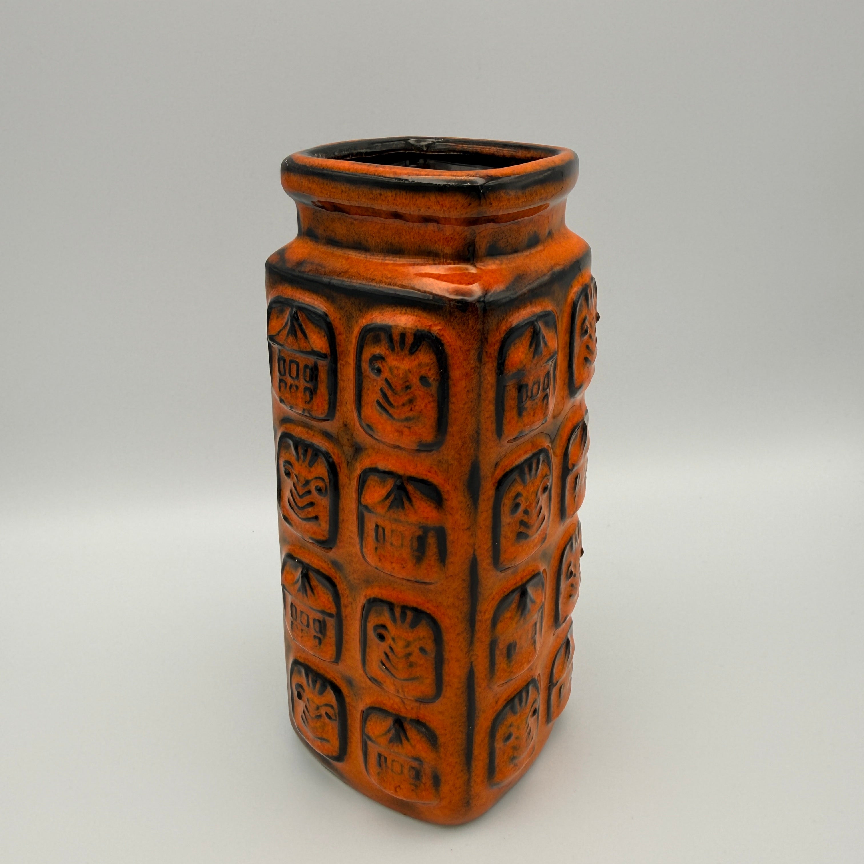 Bay Keramik Bodo Mans Vase 937-17 Orange WGP 1960er/70er Jahre Bay Keramik