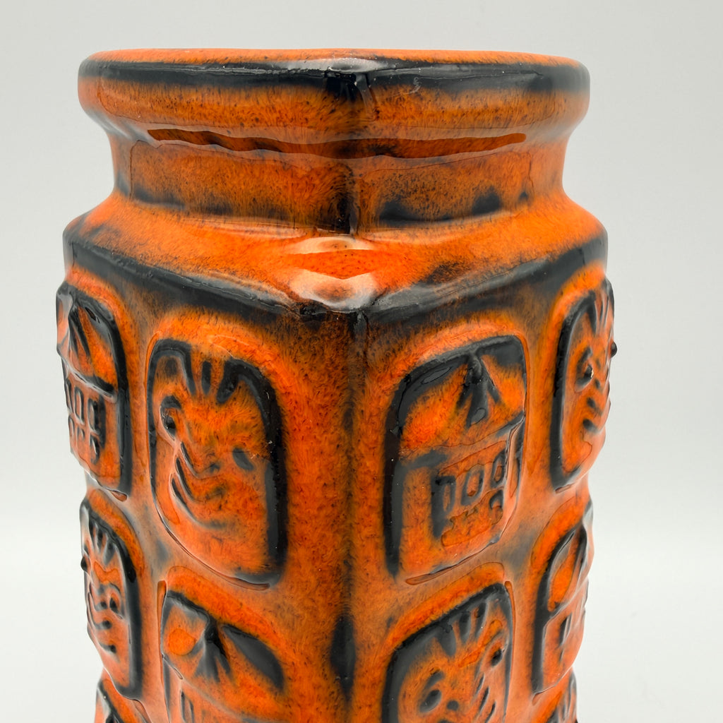 Bay Keramik Bodo Mans Vase 937-17 Orange WGP 1960er/70er Jahre Bay Keramik