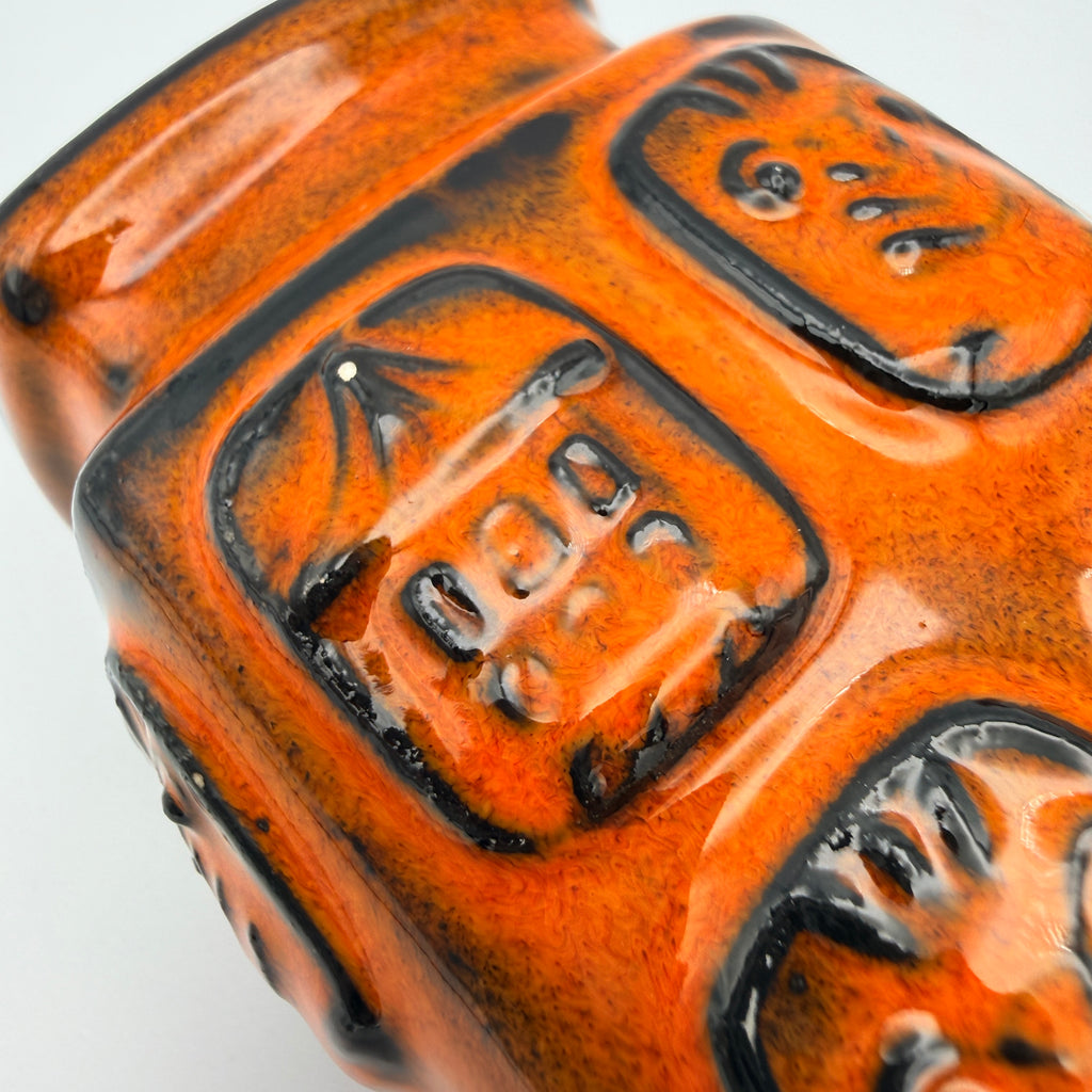 Bay Keramik Bodo Mans Vase 937-17 Orange WGP 1960er/70er Jahre Bay Keramik