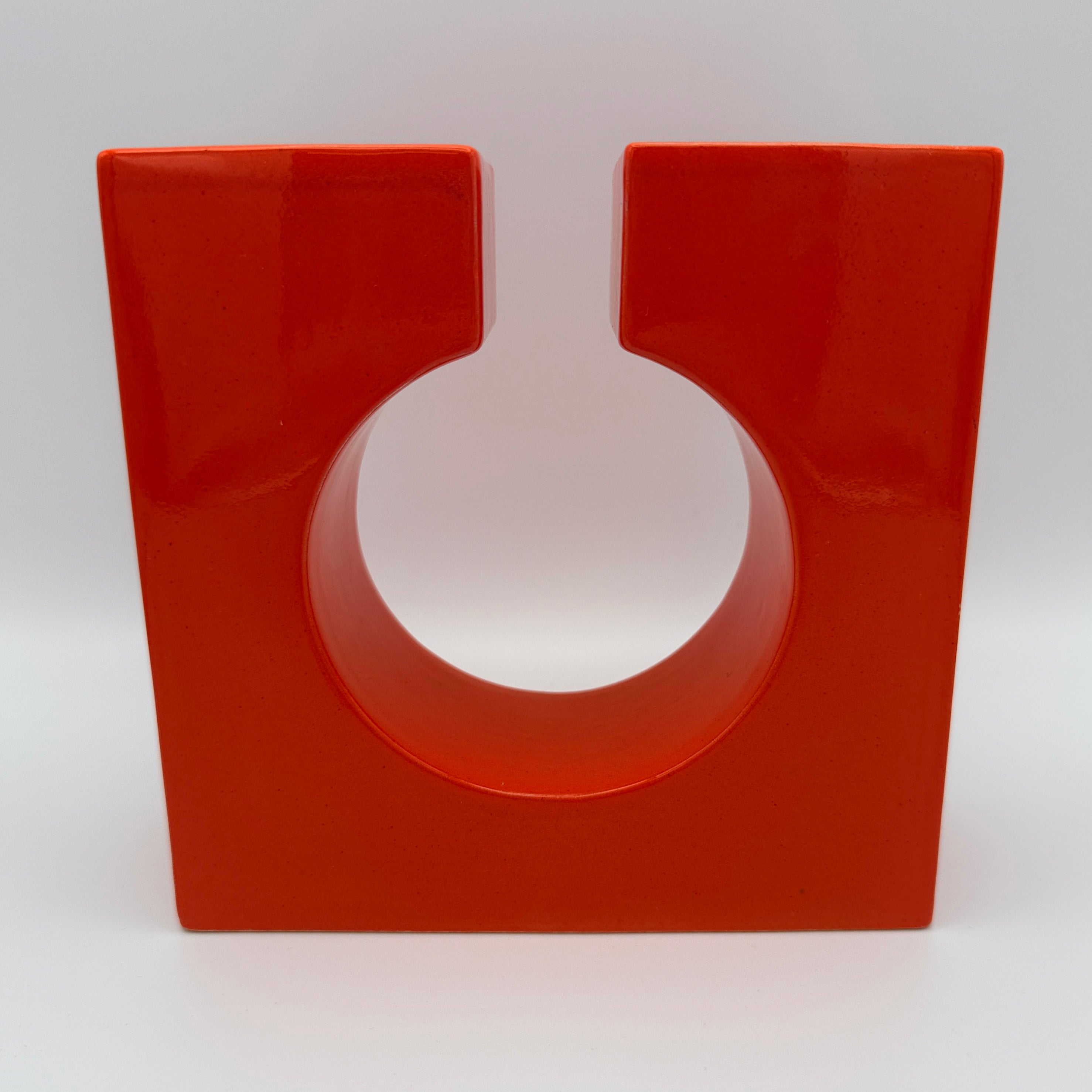 Walter Becht zugeschr. Space Age Lochvase Keramik Orange 1970er Walter Becht