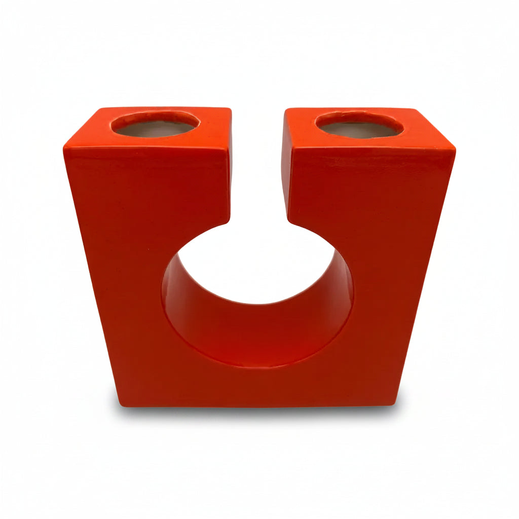 Walter Becht zugeschr. Space Age Lochvase Keramik Orange 1970er Walter Becht
