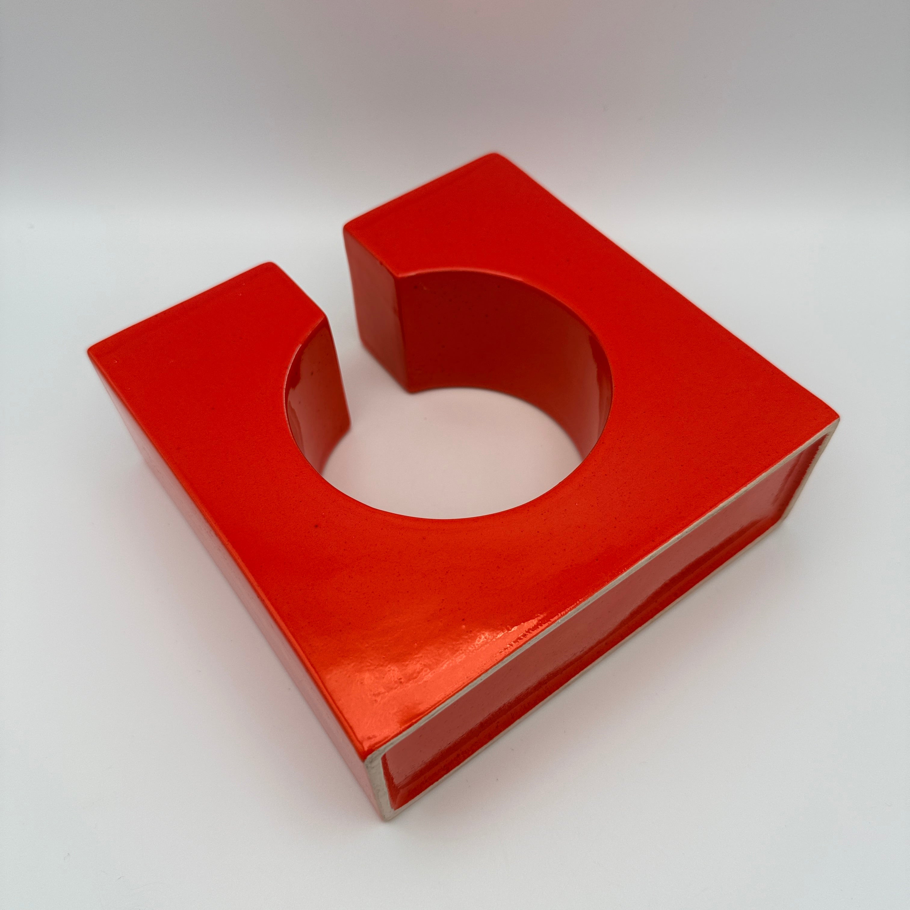 Walter Becht zugeschr. Space Age Lochvase Keramik Orange 1970er Walter Becht