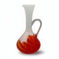 V.B. Opaline Florence Glaskaraffe Orange Weiß Empoli Italien 1970er Vetreria Barbieri