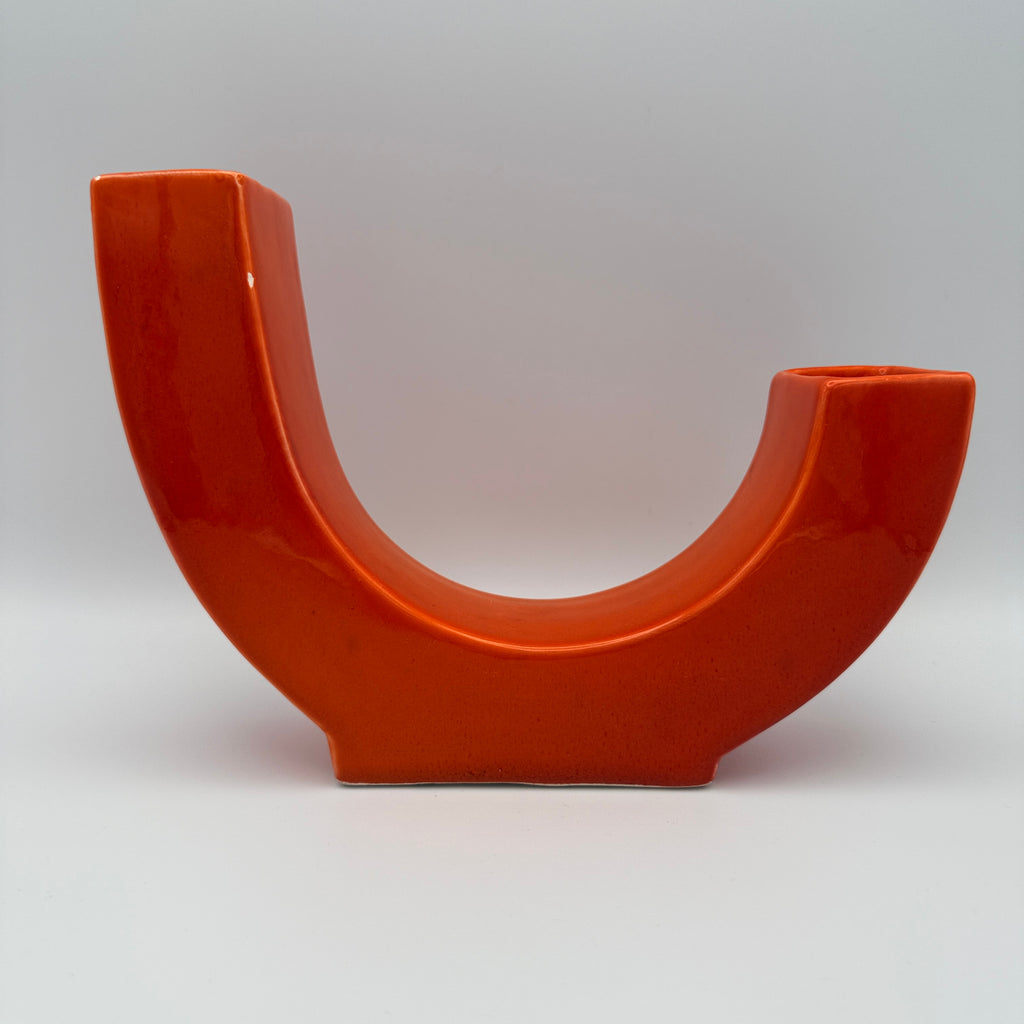 Italienische Space Age Keramikvase Orange Form 5168 1970er Jahre Showroom Ansbach