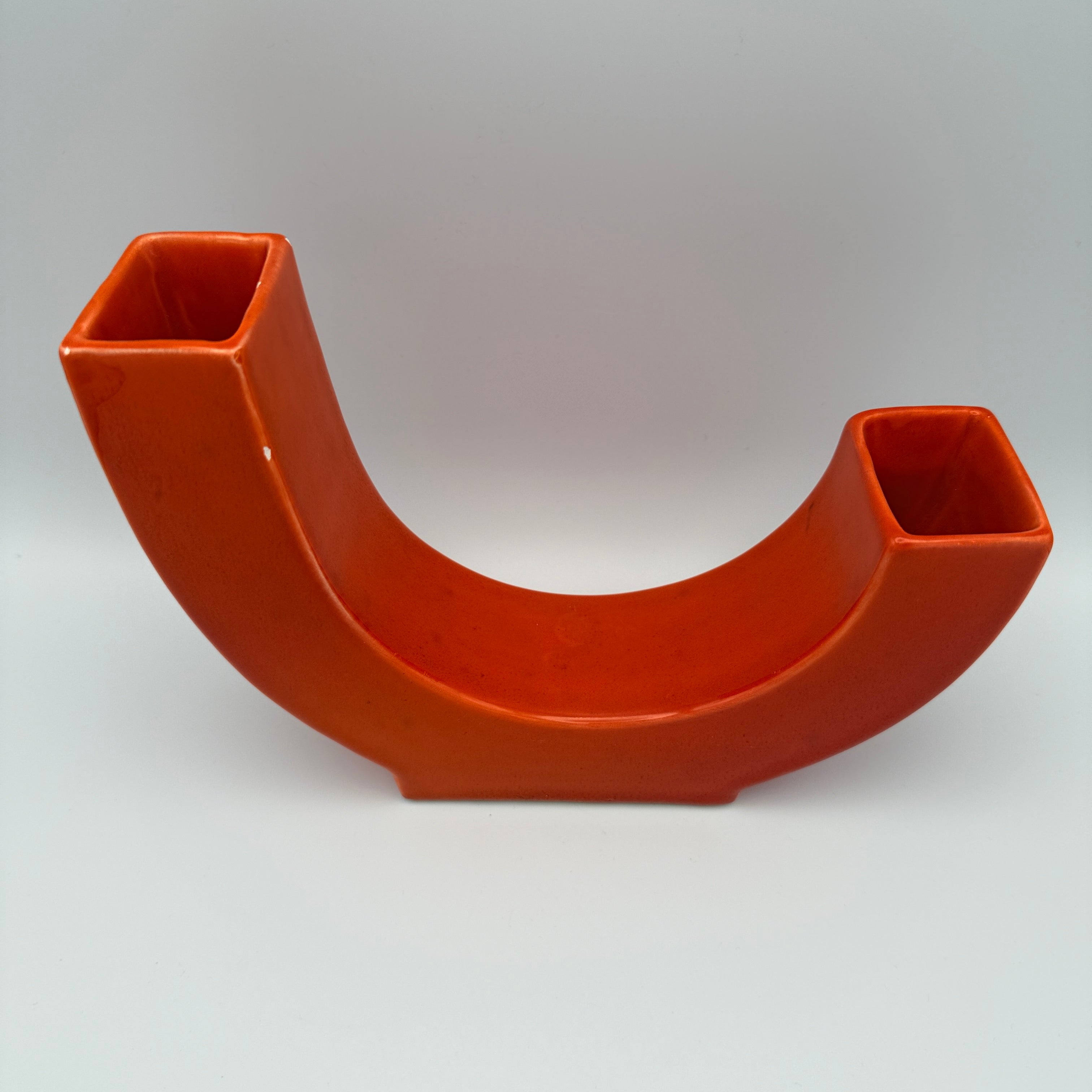 Italienische Space Age Keramikvase Orange Form 5168 1970er Jahre Showroom Ansbach