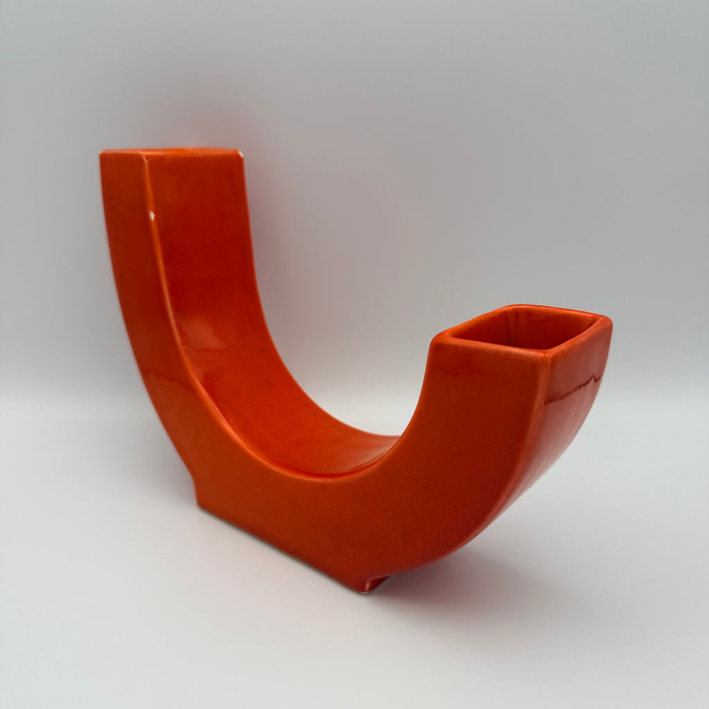 Italienische Space Age Keramikvase Orange Form 5168 1970er Jahre Showroom Ansbach